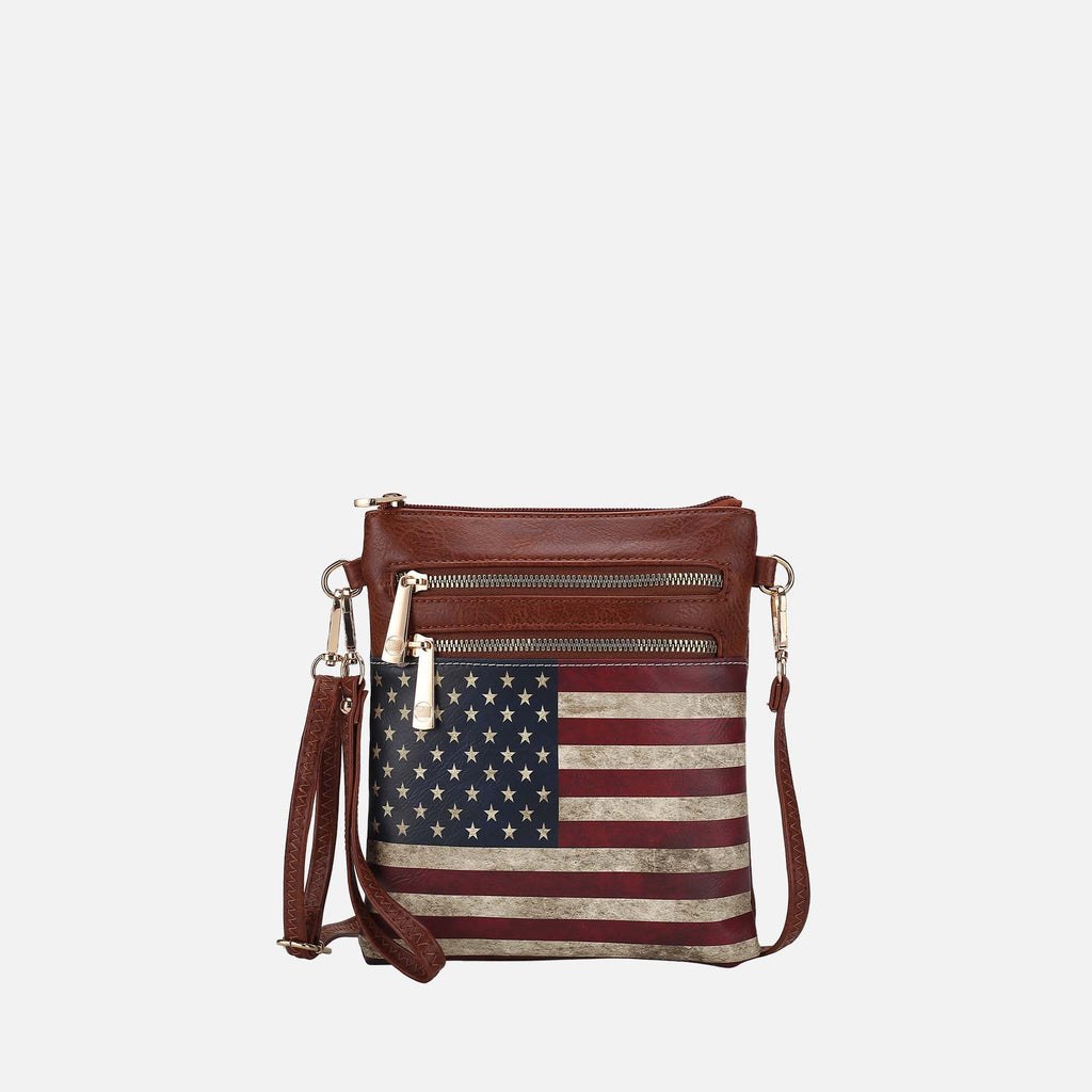 MKF Collection by Mia K. - Genesis Printed Flag Crossbody Bag
