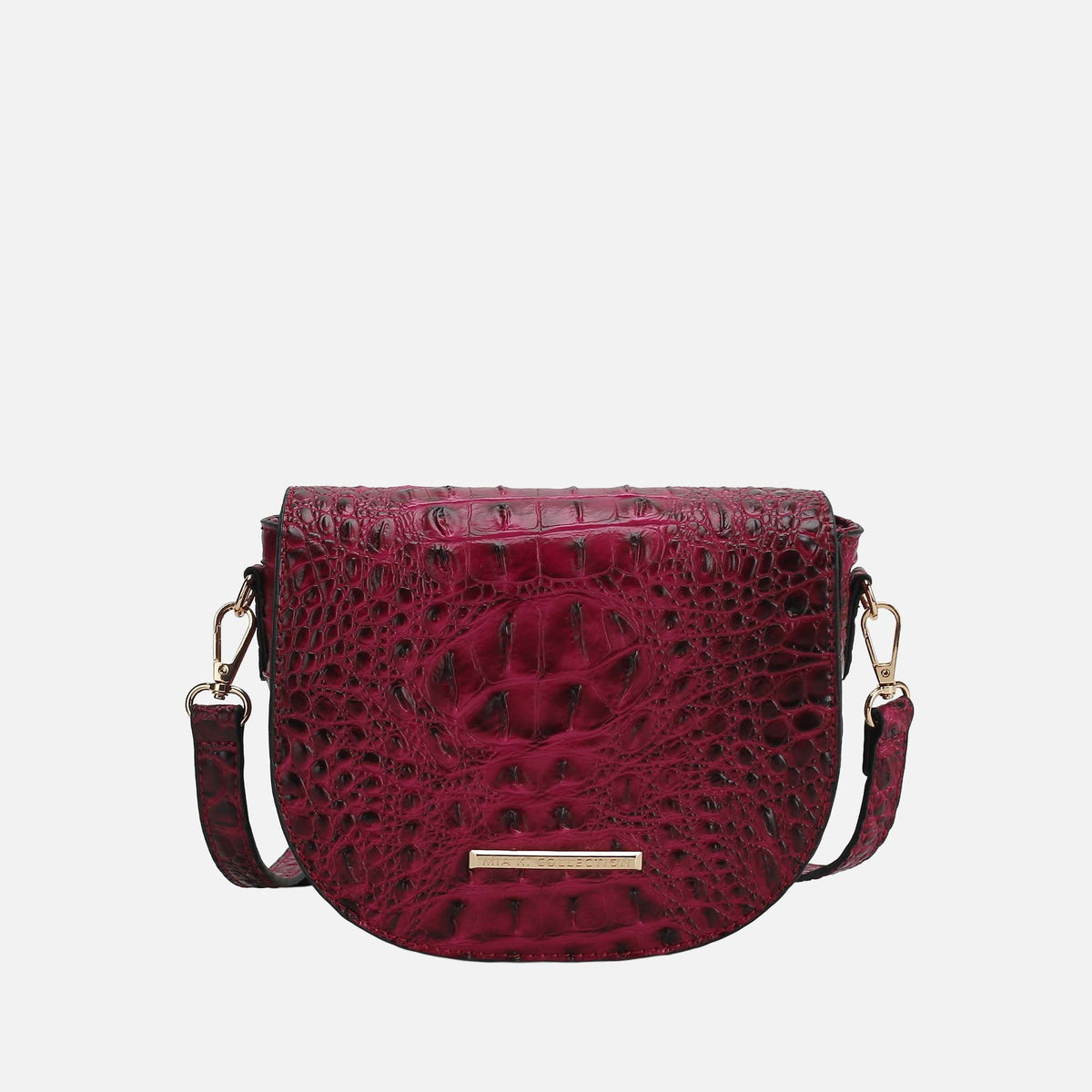 Amalia Solid Croc Crossbody Bag