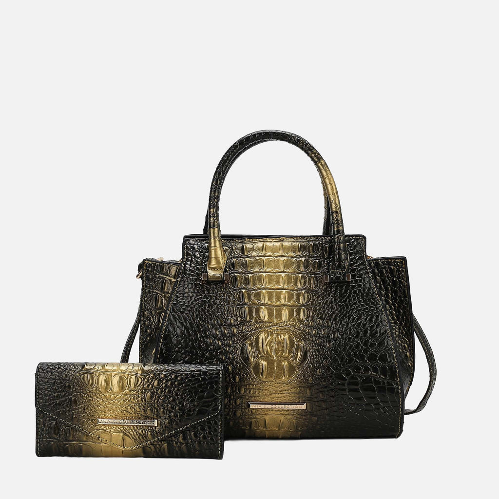 MKF Collection by Mia K. - Bently Croc-Embossed Tote and Set