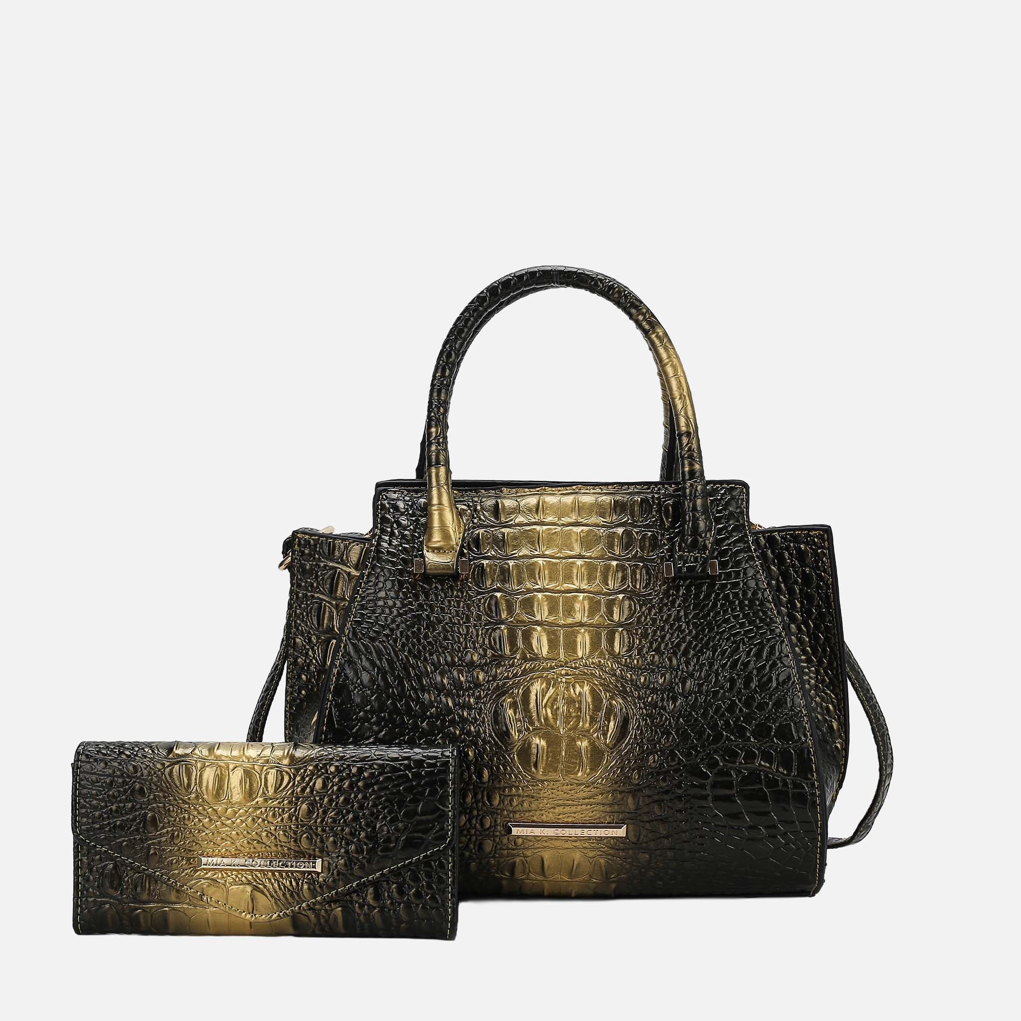MKF Collection by Mia K. - Bently Croc-Embossed Tote and Set