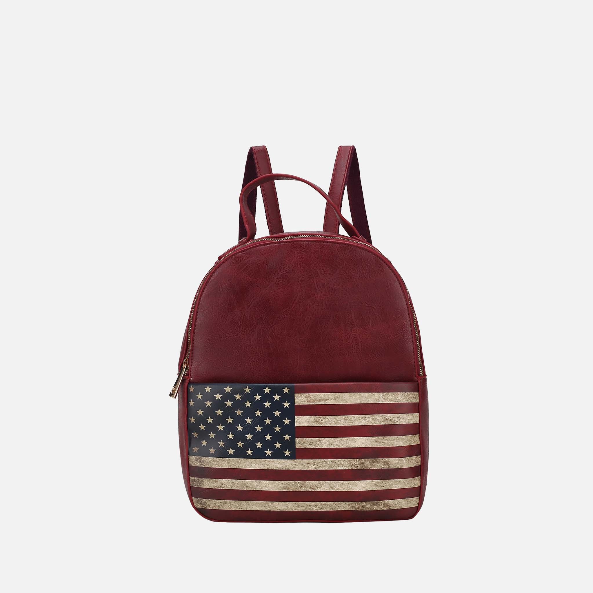 MKF Collection by Mia K. - Briella Flag Print Backpack