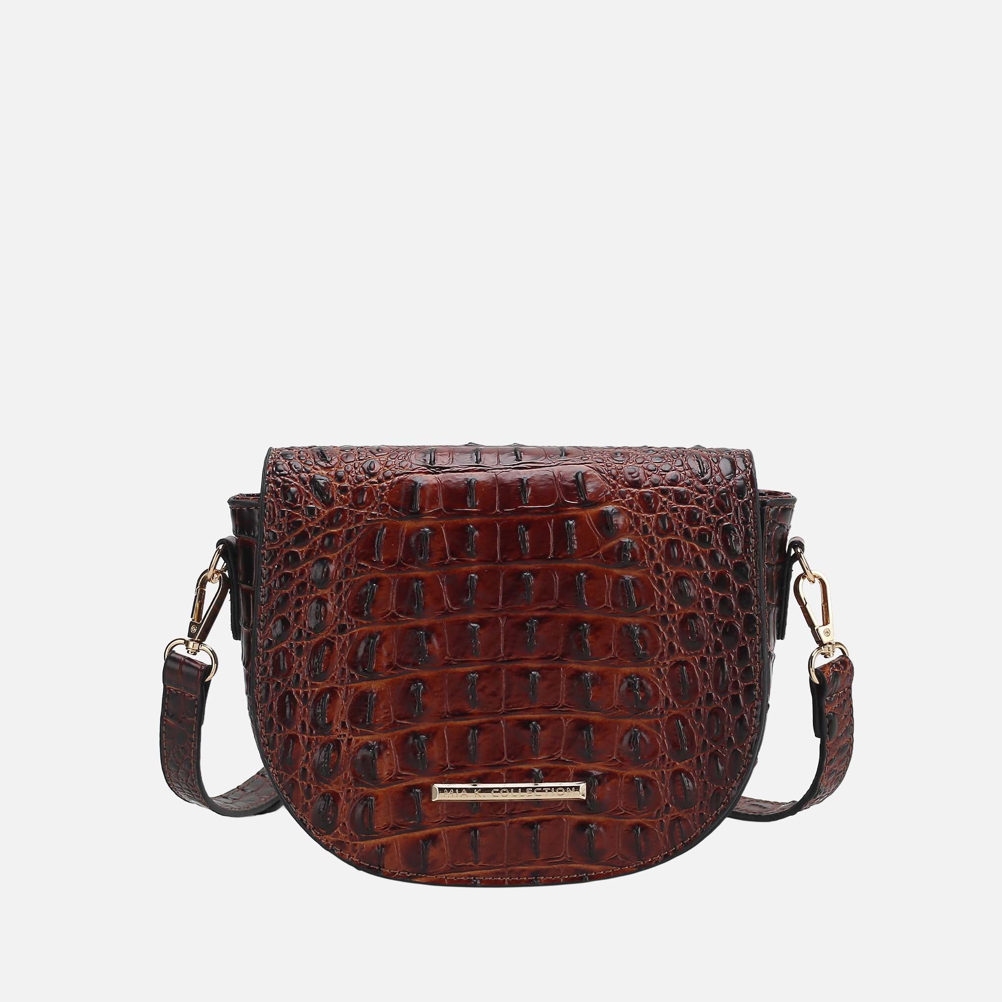 MKF Collection by Mia K. - Amalia Solid Croc Crossbody Bag