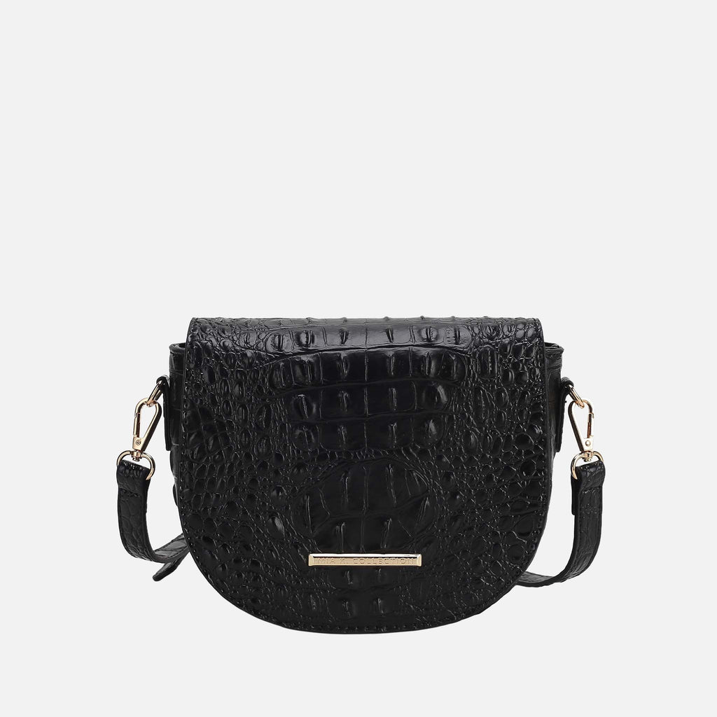 MKF Collection by Mia K. - Amalia Solid Croc Crossbody Bag