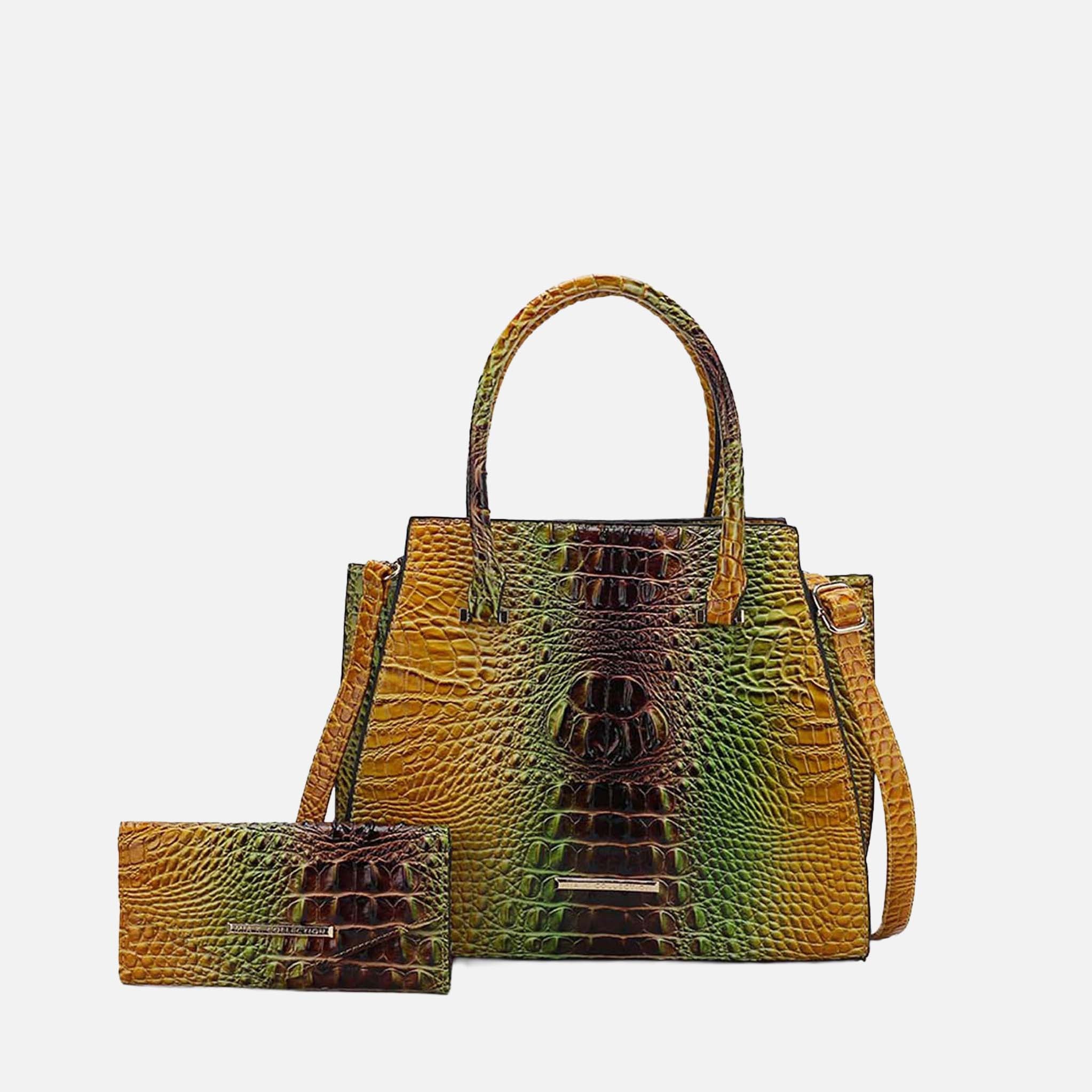 MKF Collection by Mia K. - Miriam Croc Tote Bag and Set