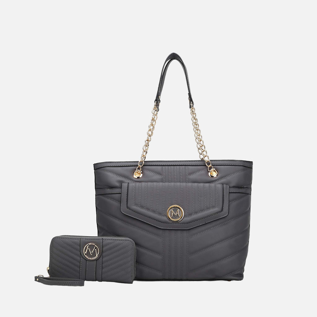 MKF Collection by Mia K. - Chiari Tote Bag and Wallet Set