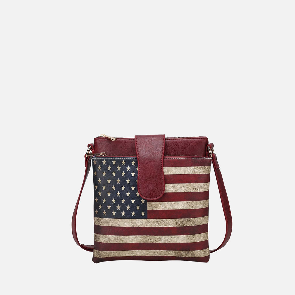 Josephine Printed Flag Crossbody Bag