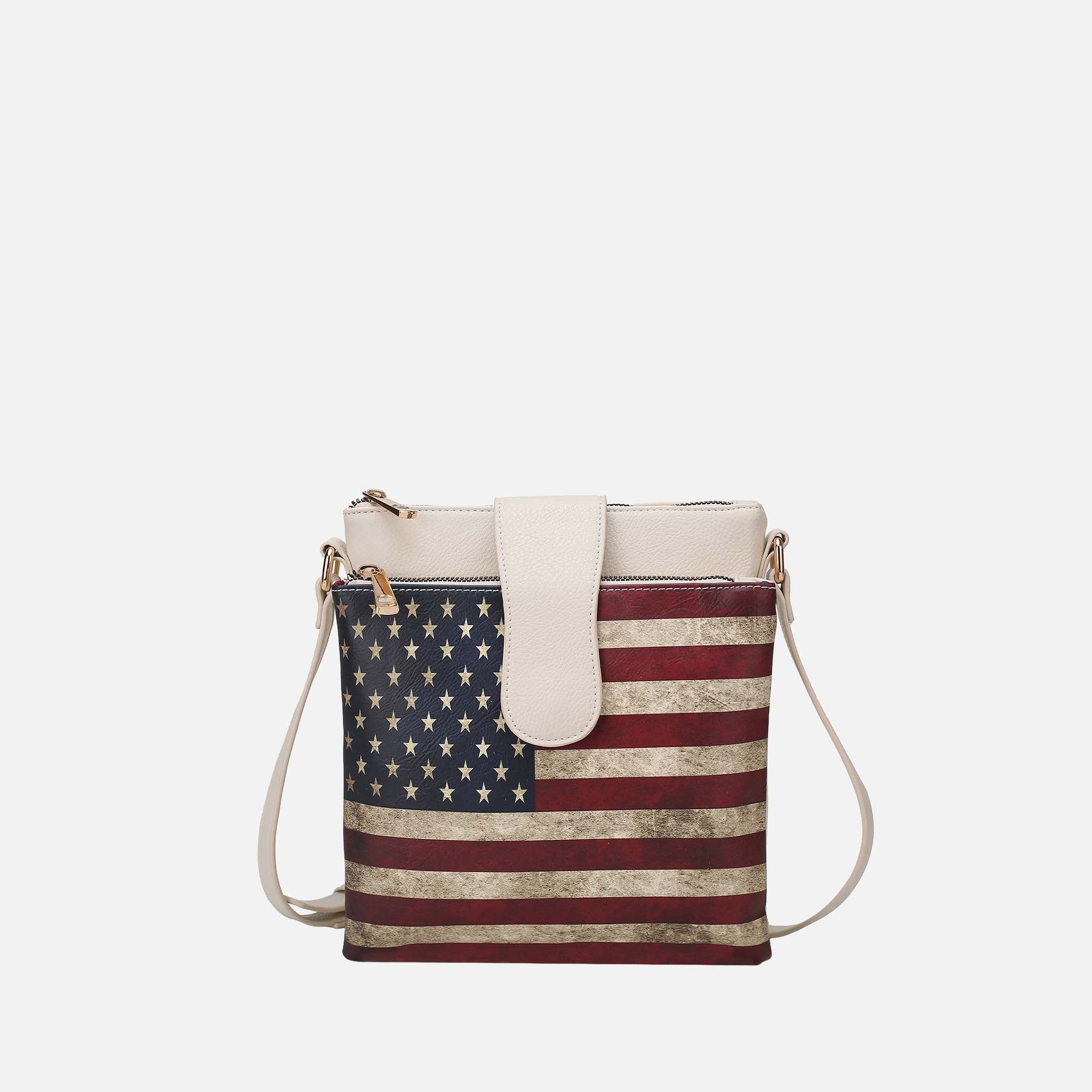 MKF Collection by Mia K. - Josephine Printed Flag Crossbody Bag