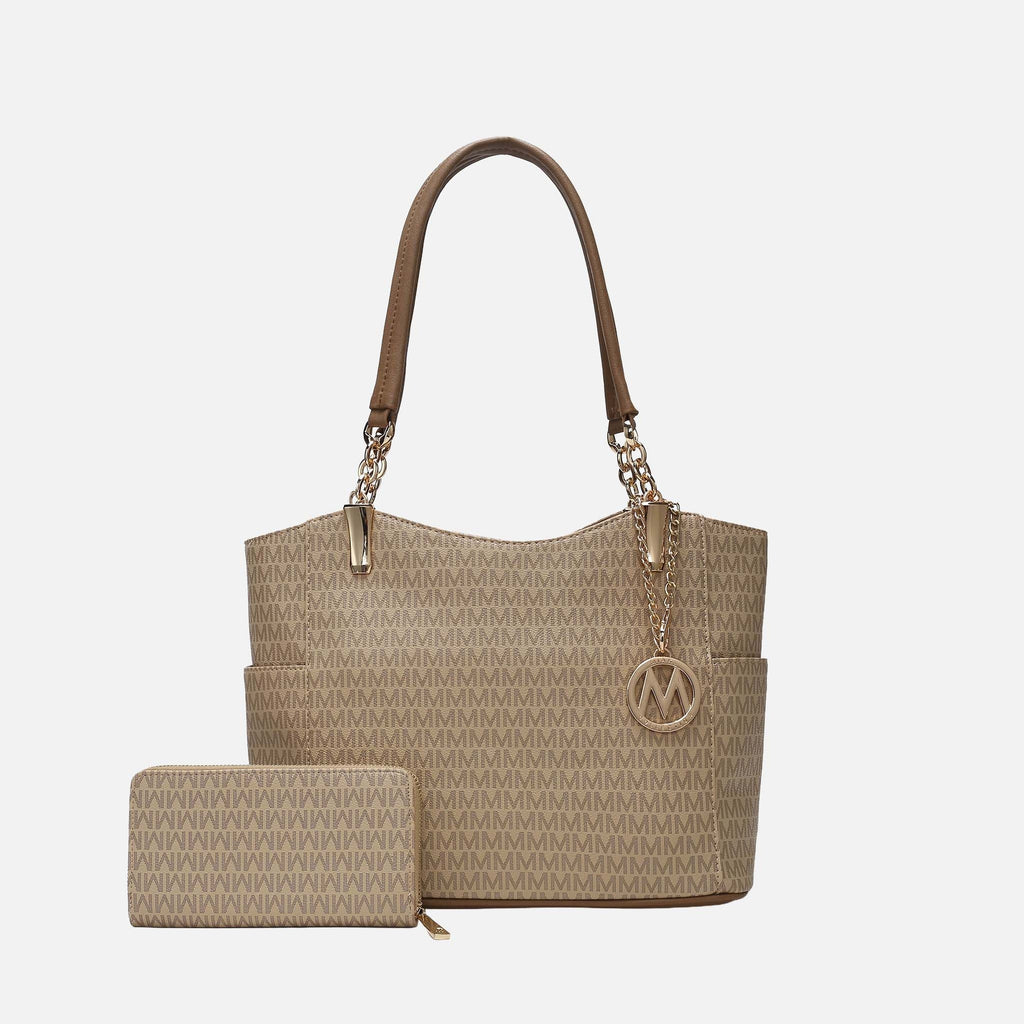 MKF Collection by Mia K. - Savannah Signature Tote Bag and Wallet Set