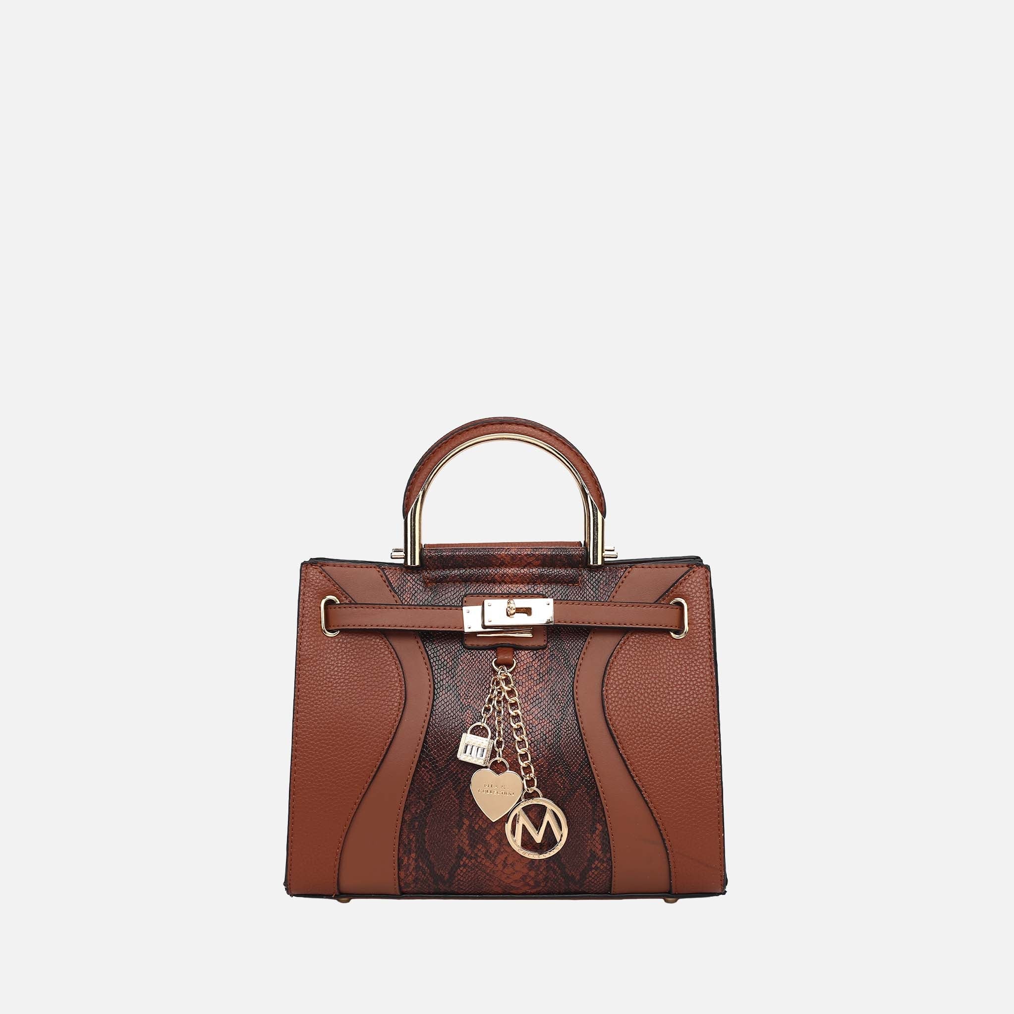 MKF Collection by Mia K. - Cassia Snake embossed Satchel Bag