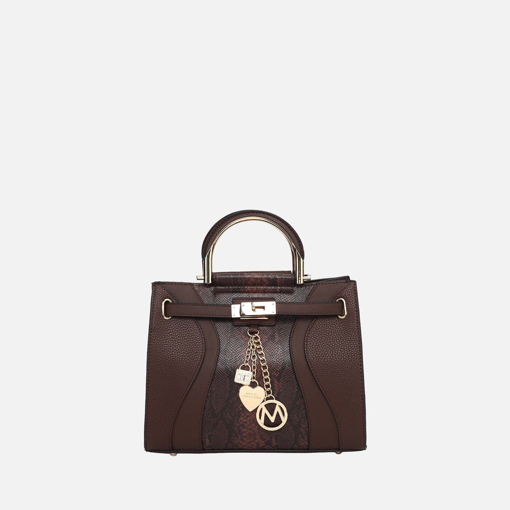 Cassia Snake embossed Satchel Bag