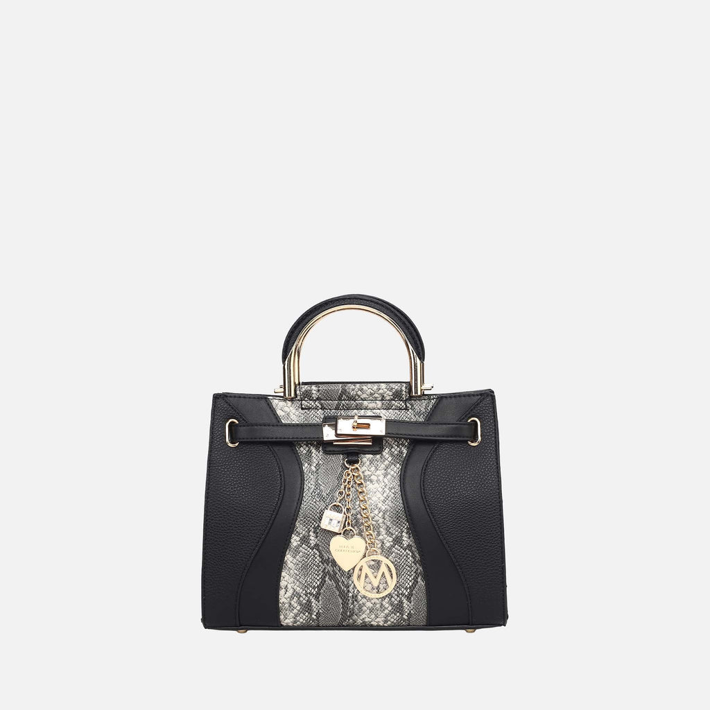 Cassia Snake embossed Satchel Bag