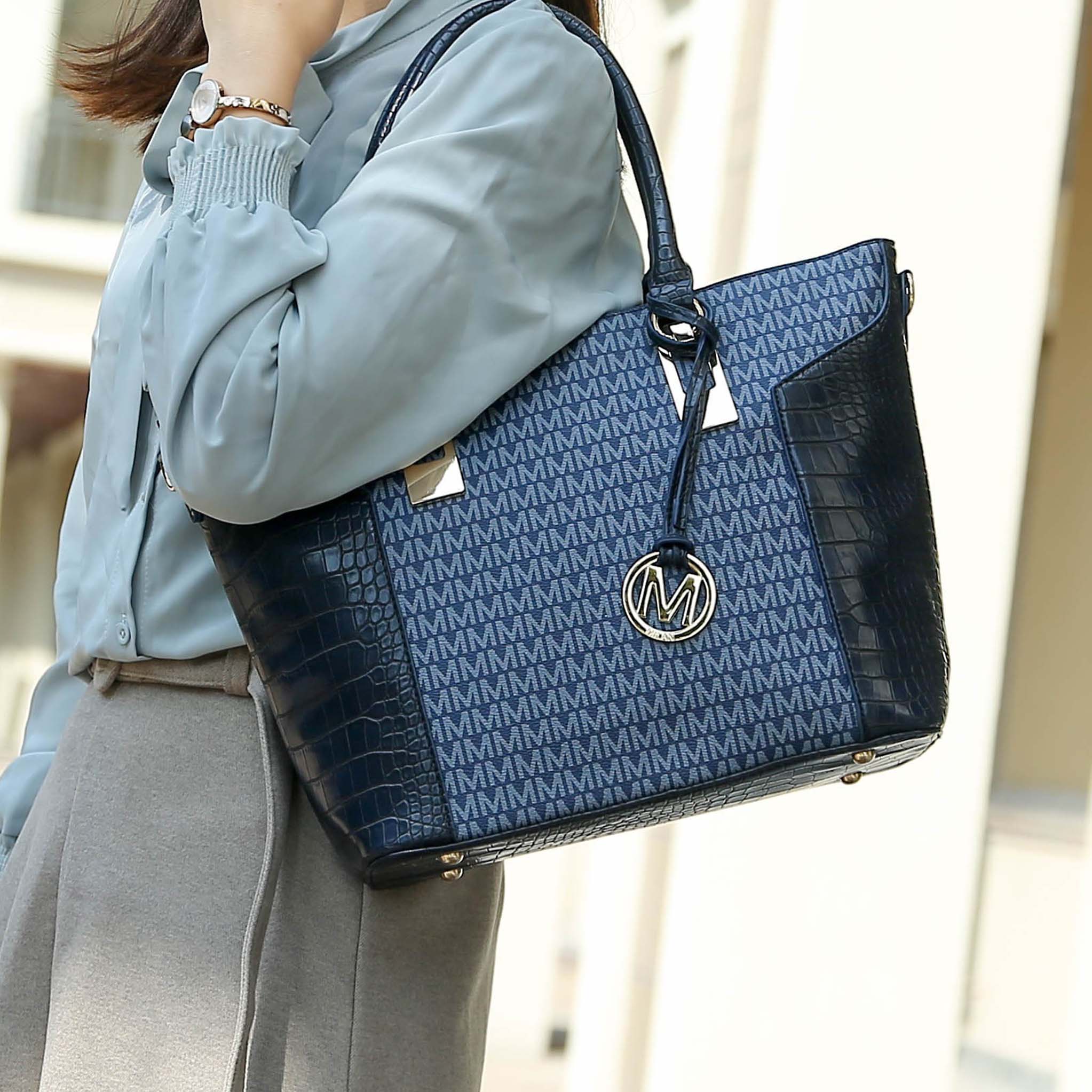 MKF Collection by Mia K. - Shonda Signature Tote Bag and Set