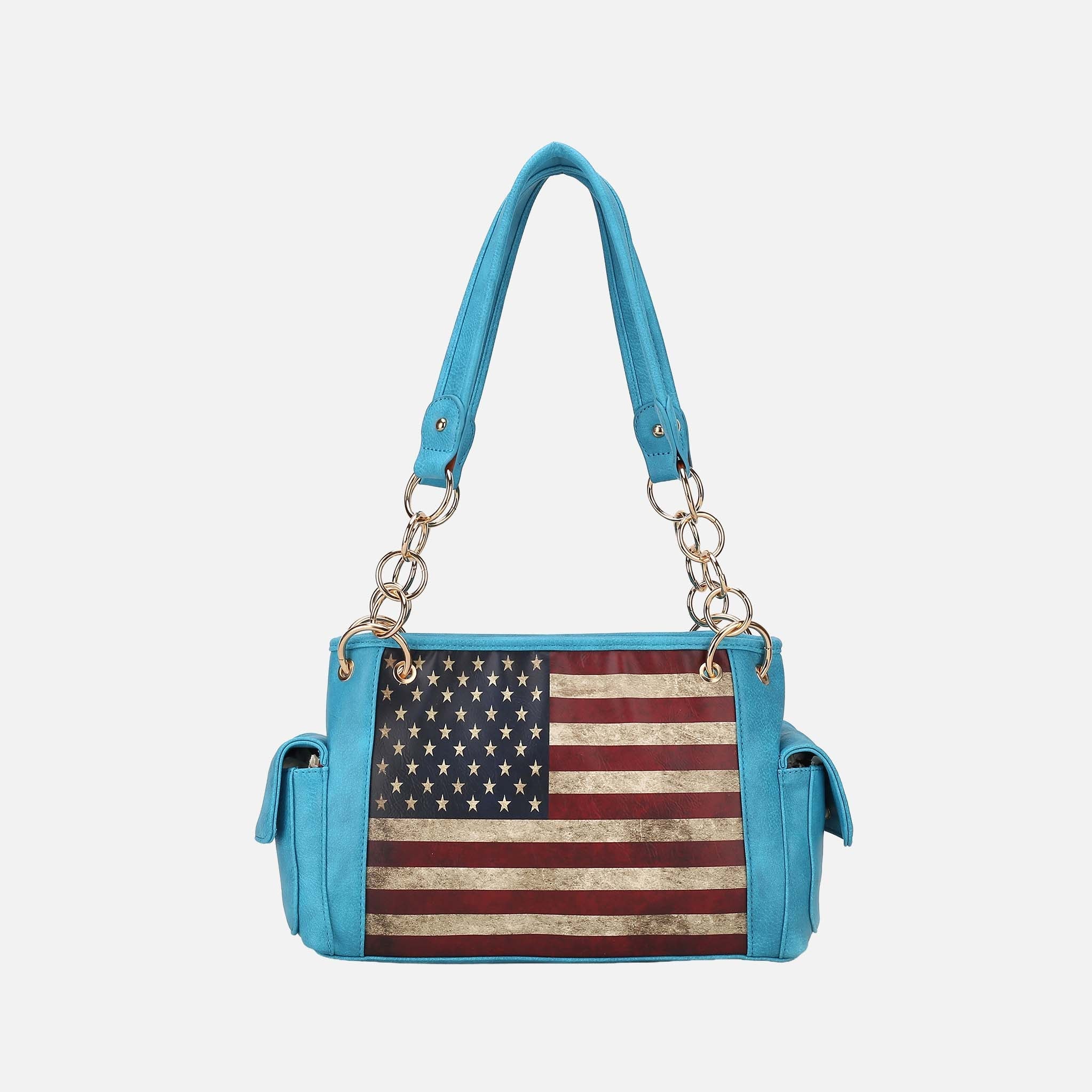 MKF Collection by Mia K. - Alaina Printed Flag Shoulder Bag