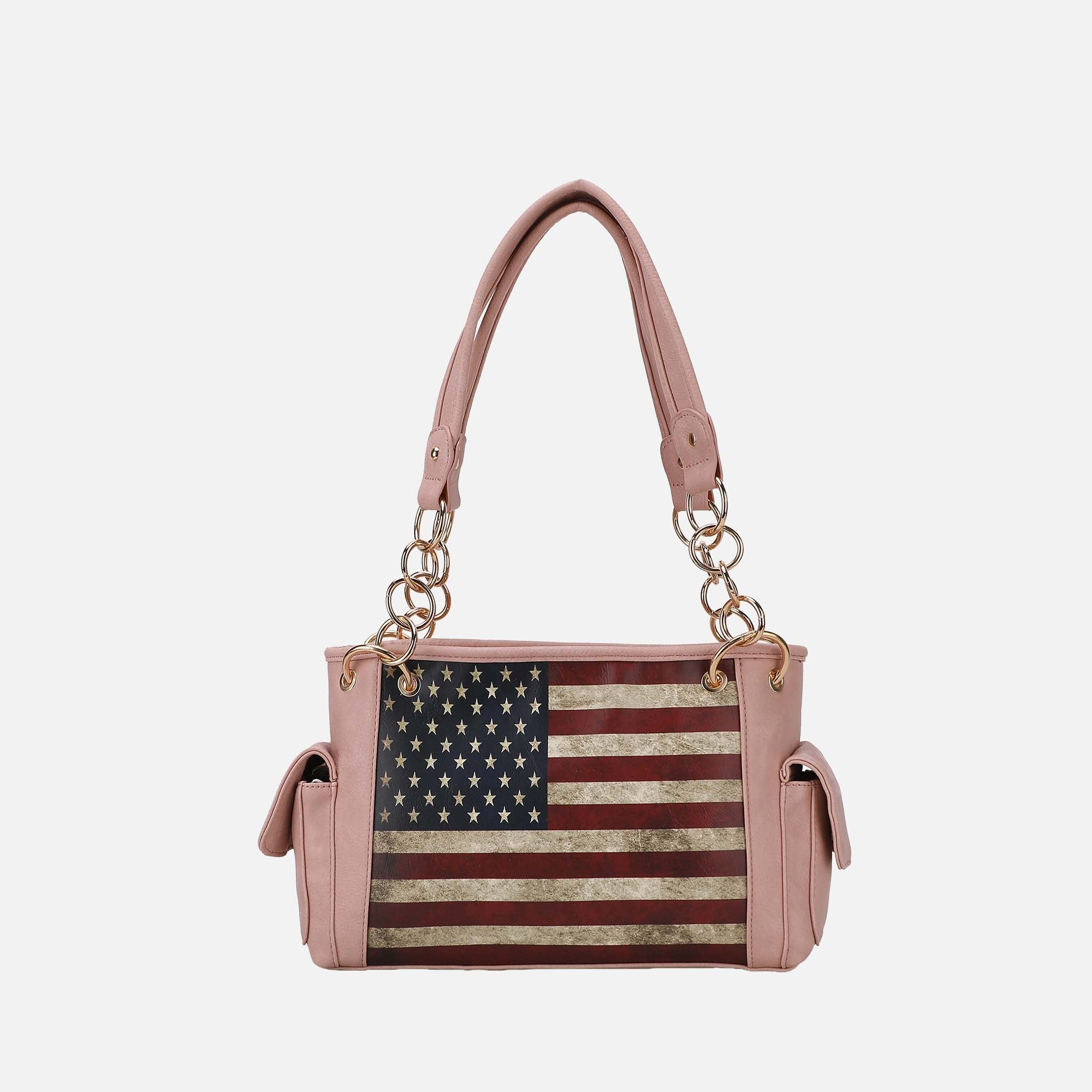 MKF Collection by Mia K. - Alaina Printed Flag Shoulder Bag