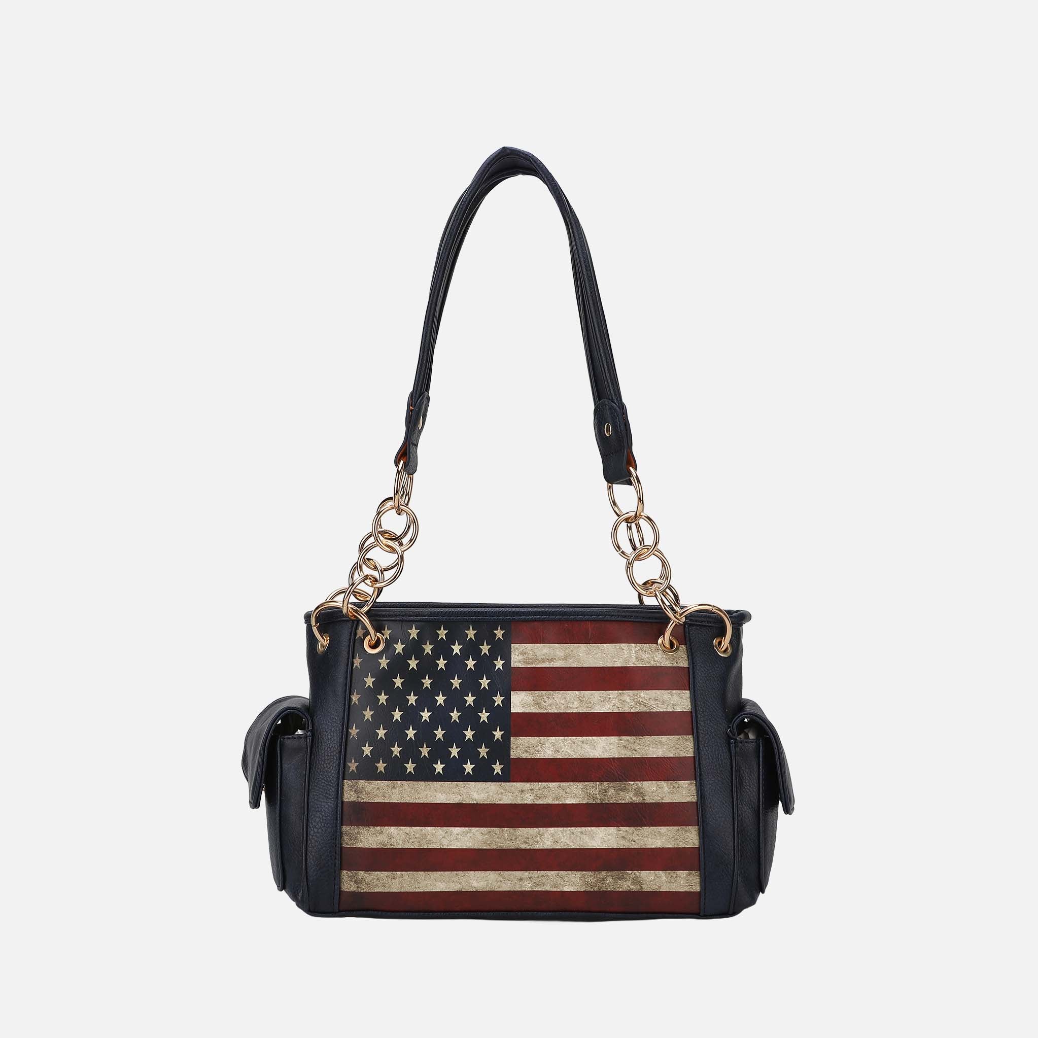 MKF Collection by Mia K. - Alaina Printed Flag Shoulder Bag