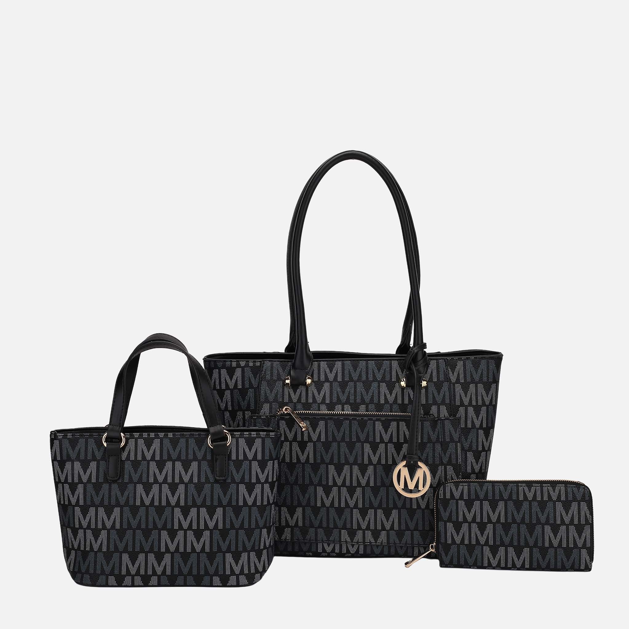 MKF Collection by Mia K. - Lady II Signature Tote Bag and Set