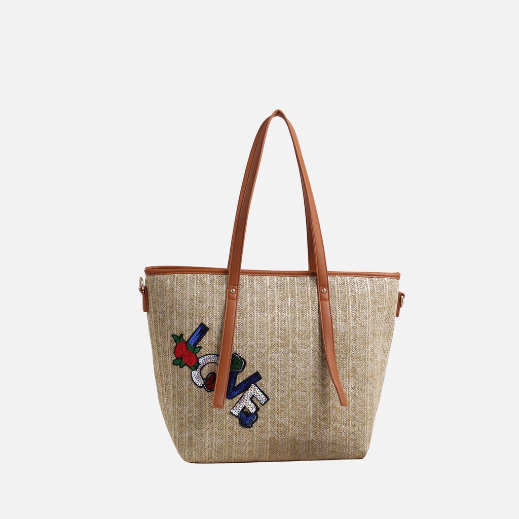 MKF Collection by Mia K. - Hampton Woven Beach Tote Bag