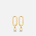 MKF Collection by Mia K. - Elodie Link & Pearl Drop Earrings