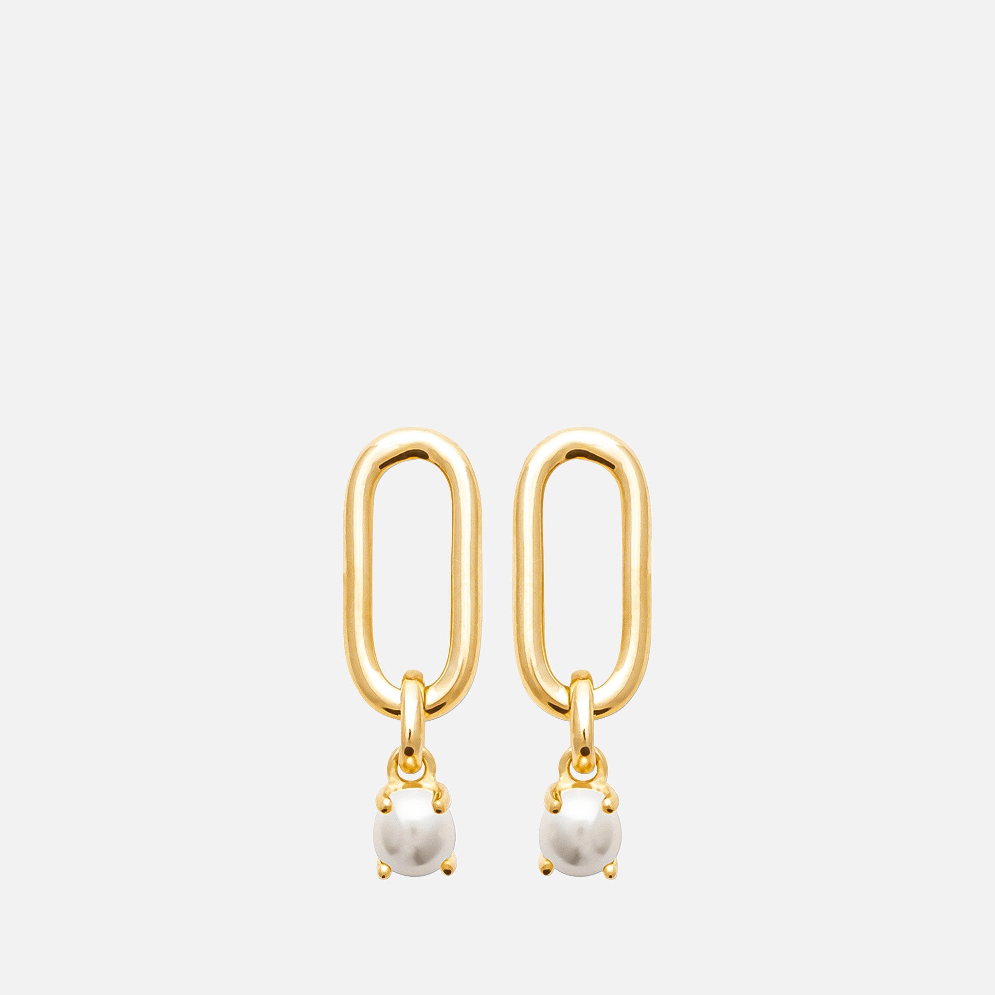 MKF Collection by Mia K. - Elodie Link & Pearl Drop Earrings