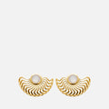 MKF Collection by Mia K. - Solis Fan Stud Earrings