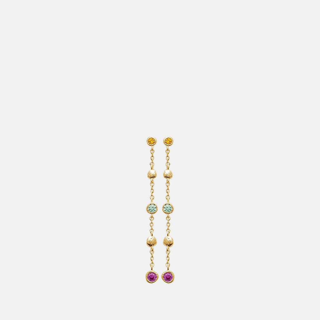 MKF Collection by Mia K. - Iris Multi-Stone Linear Drop Earrings