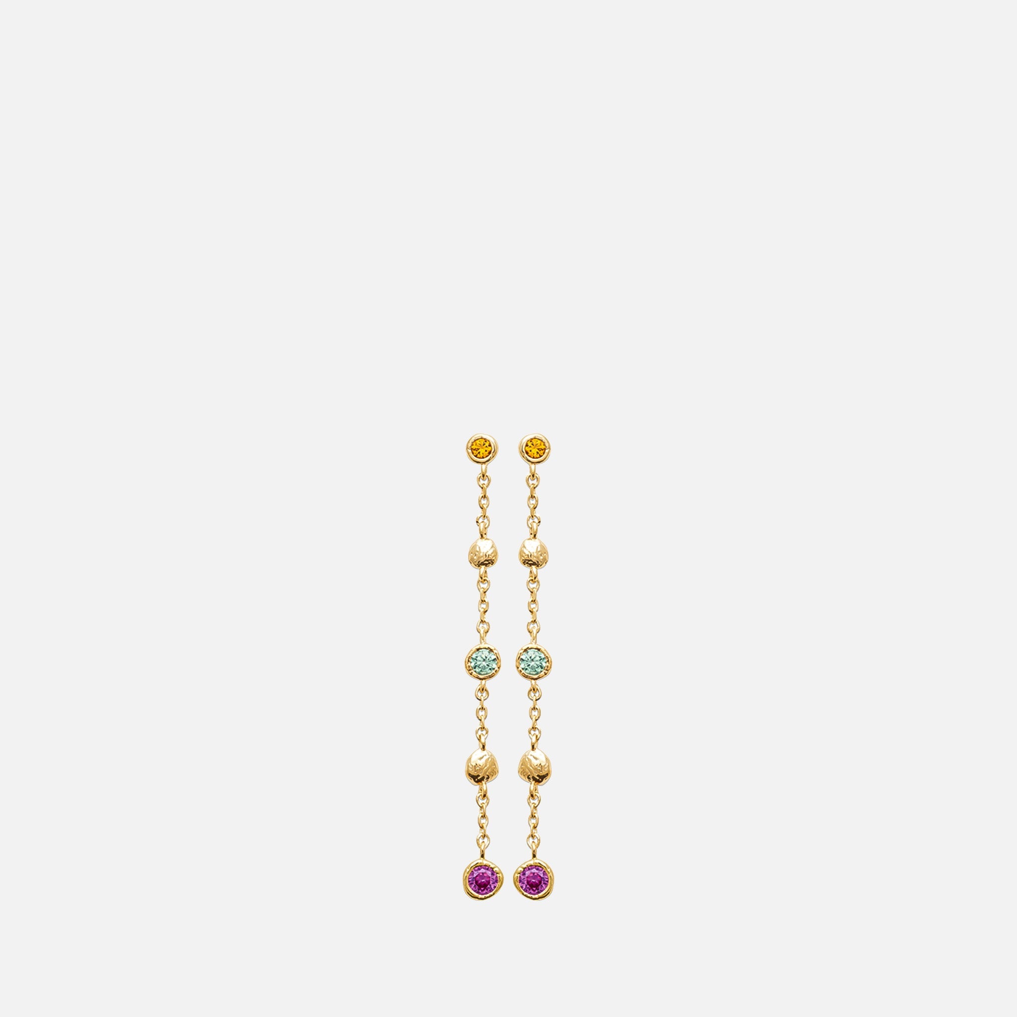 MKF Collection by Mia K. - Iris Multi-Stone Linear Drop Earrings