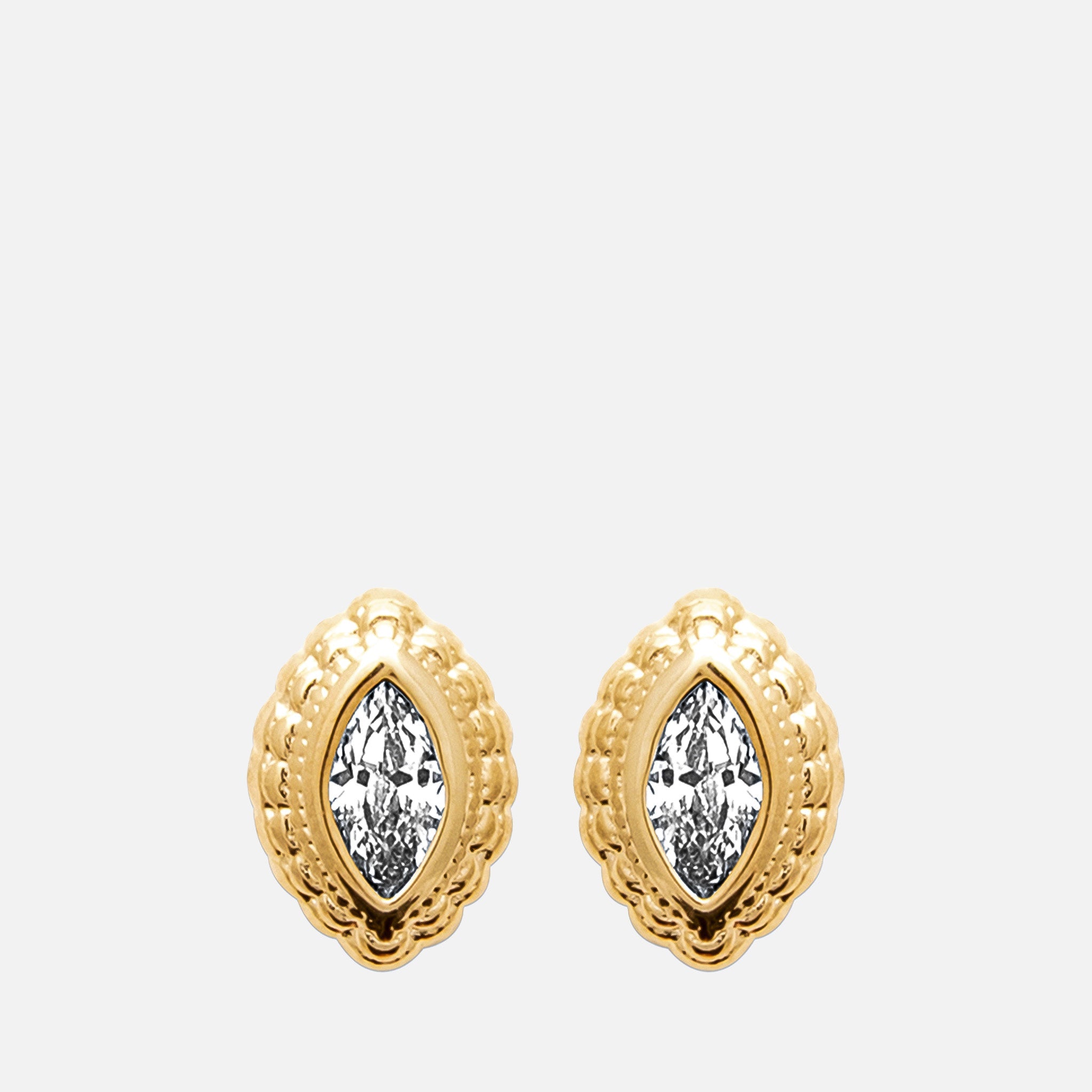 MKF Collection by Mia K. - Vida Marquise Halo Studs