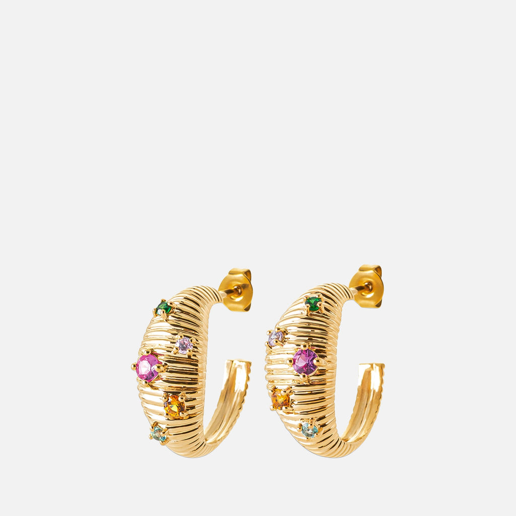 MKF Collection by Mia K. - Chroma Ribbed Hoops