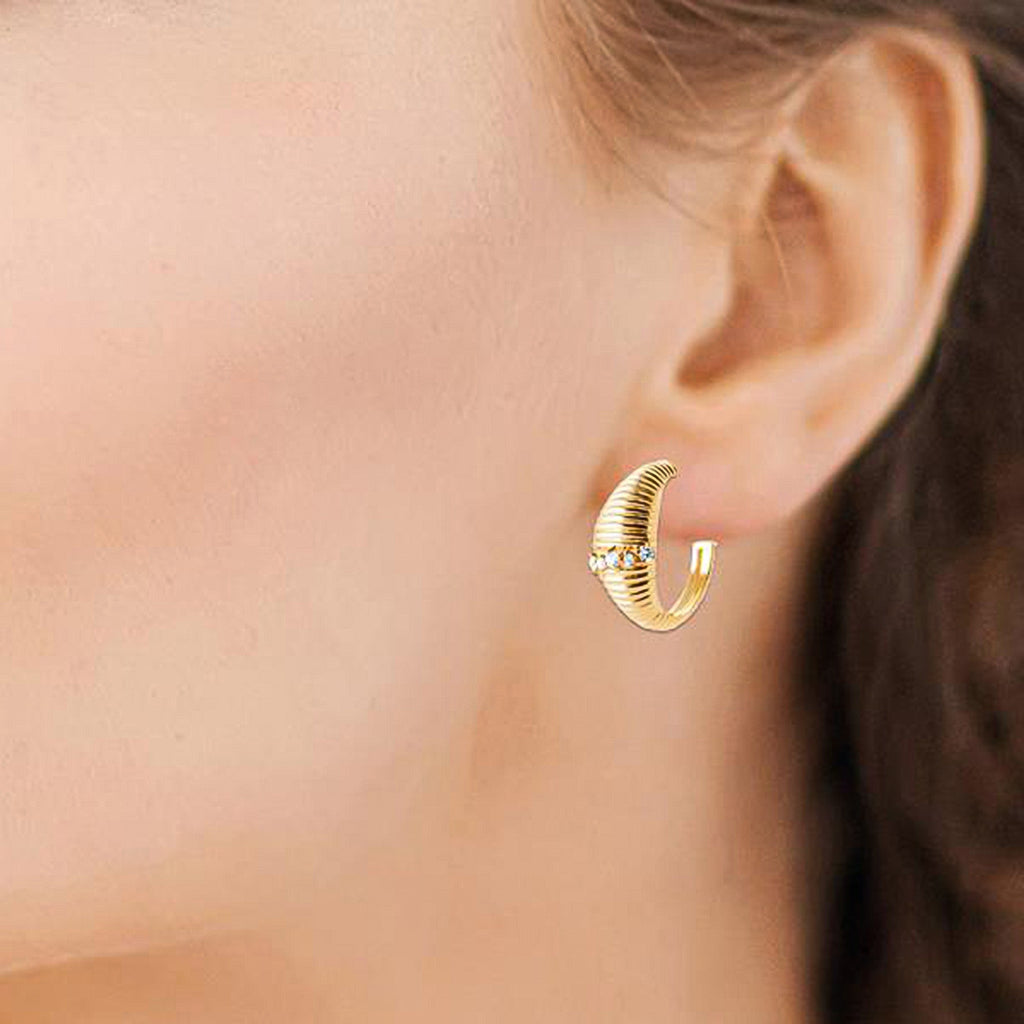 MKF Collection by Mia K. - Sorrento Ribbed Hoops