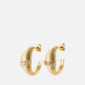 MKF Collection by Mia K. - Sorrento Ribbed Hoops