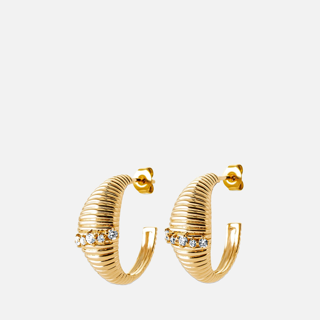 MKF Collection by Mia K. - Sorrento Ribbed Hoops