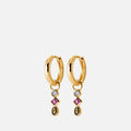 MKF Collection by Mia K. - Lya Multi-Stone Huggie Earrings