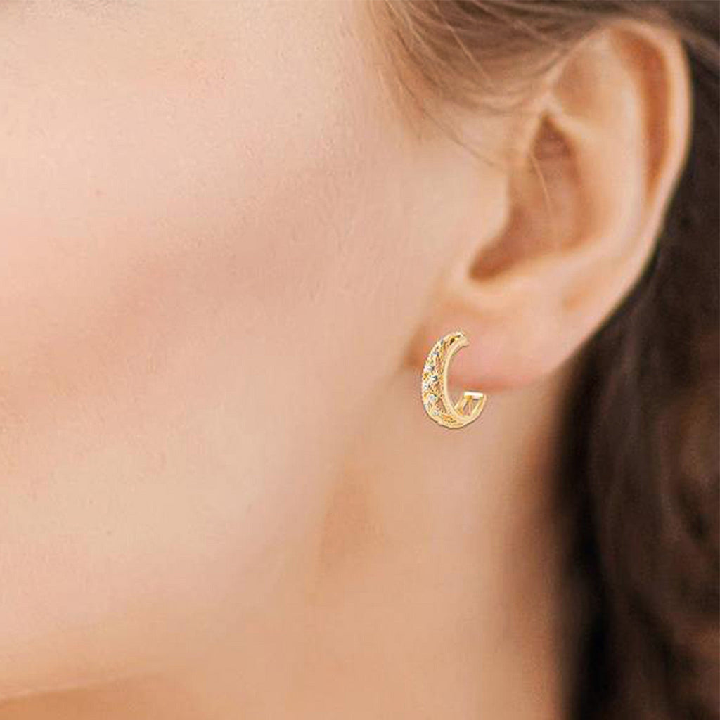MKF Collection by Mia K. - Aria Filigree J-Hoop Earrings