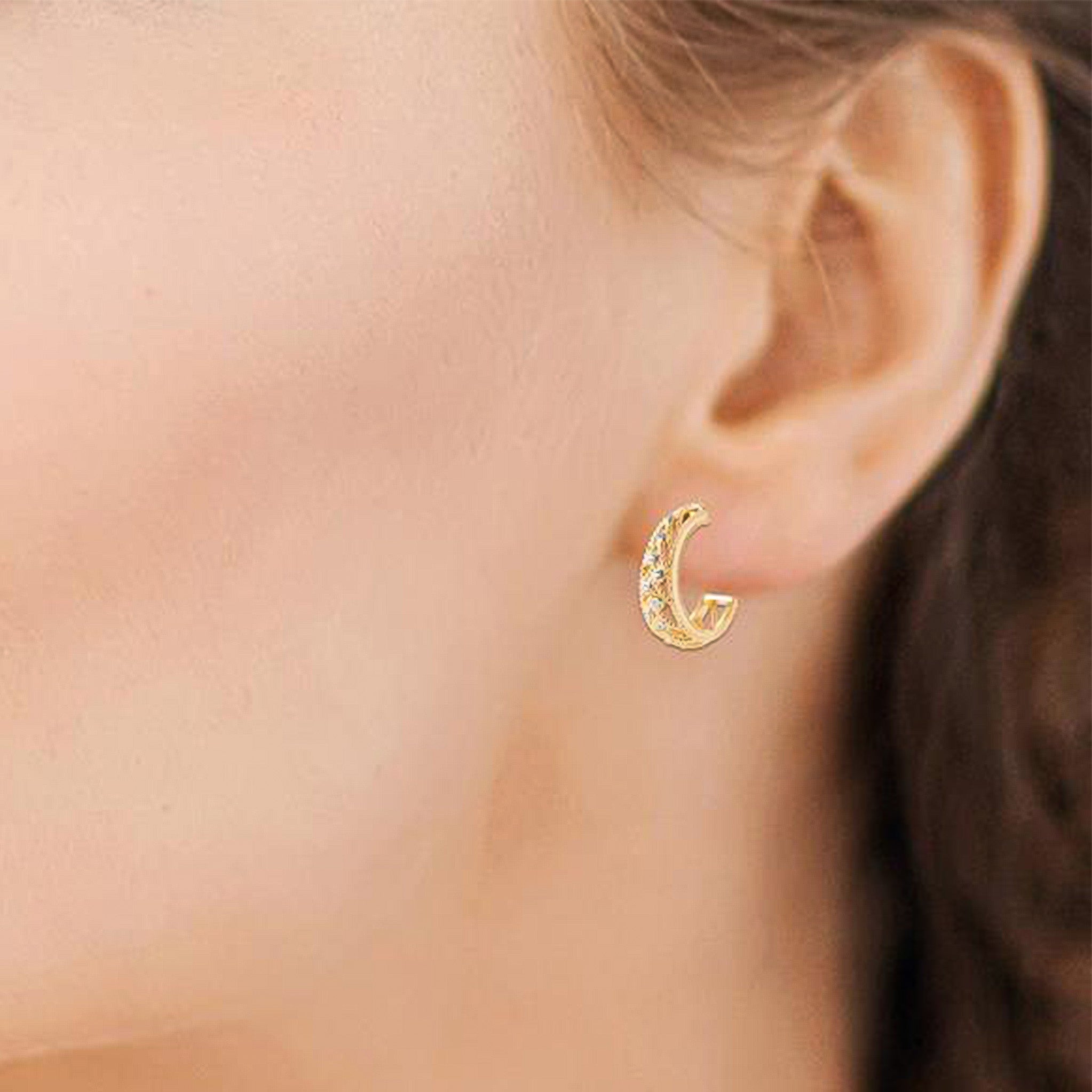 MKF Collection by Mia K. - Aria Filigree J-Hoop Earrings