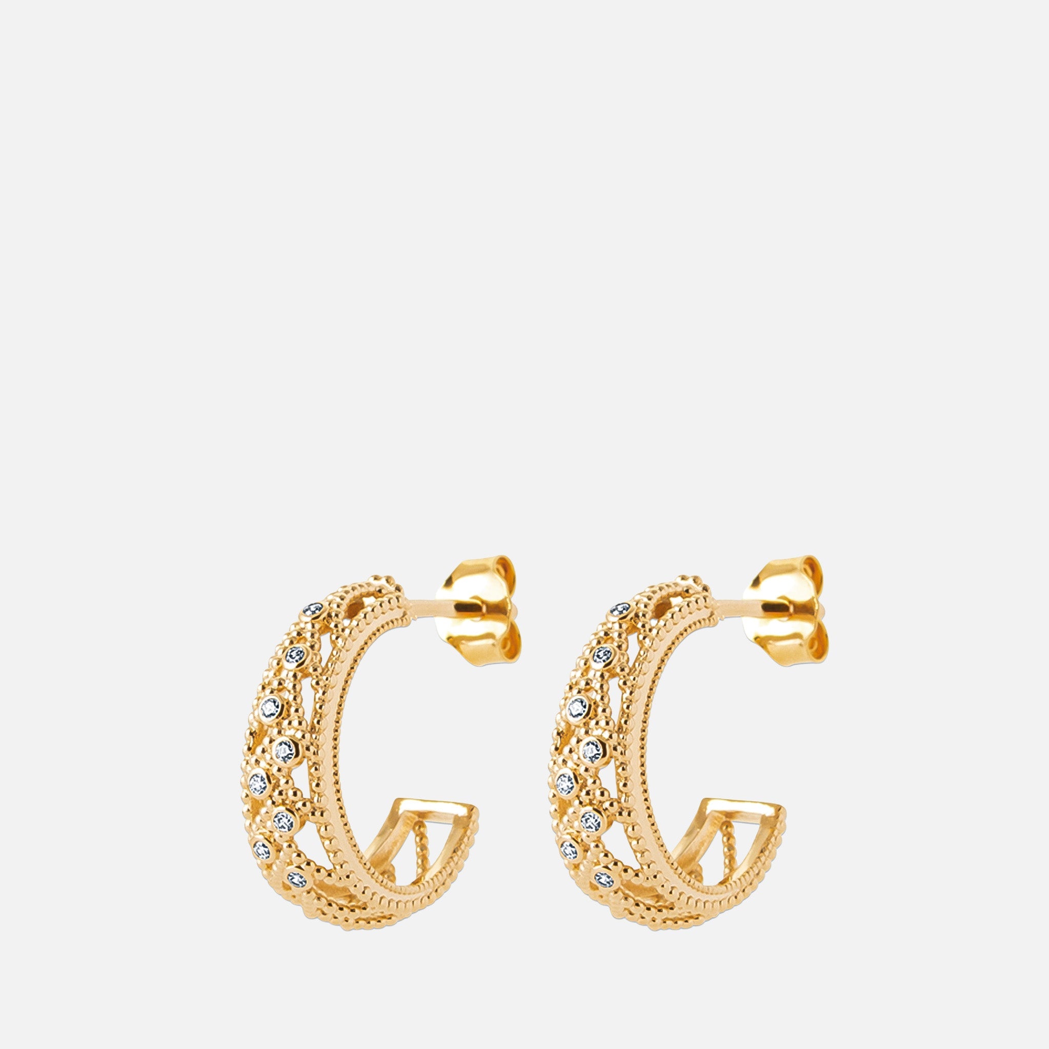 MKF Collection by Mia K. - Aria Filigree J-Hoop Earrings