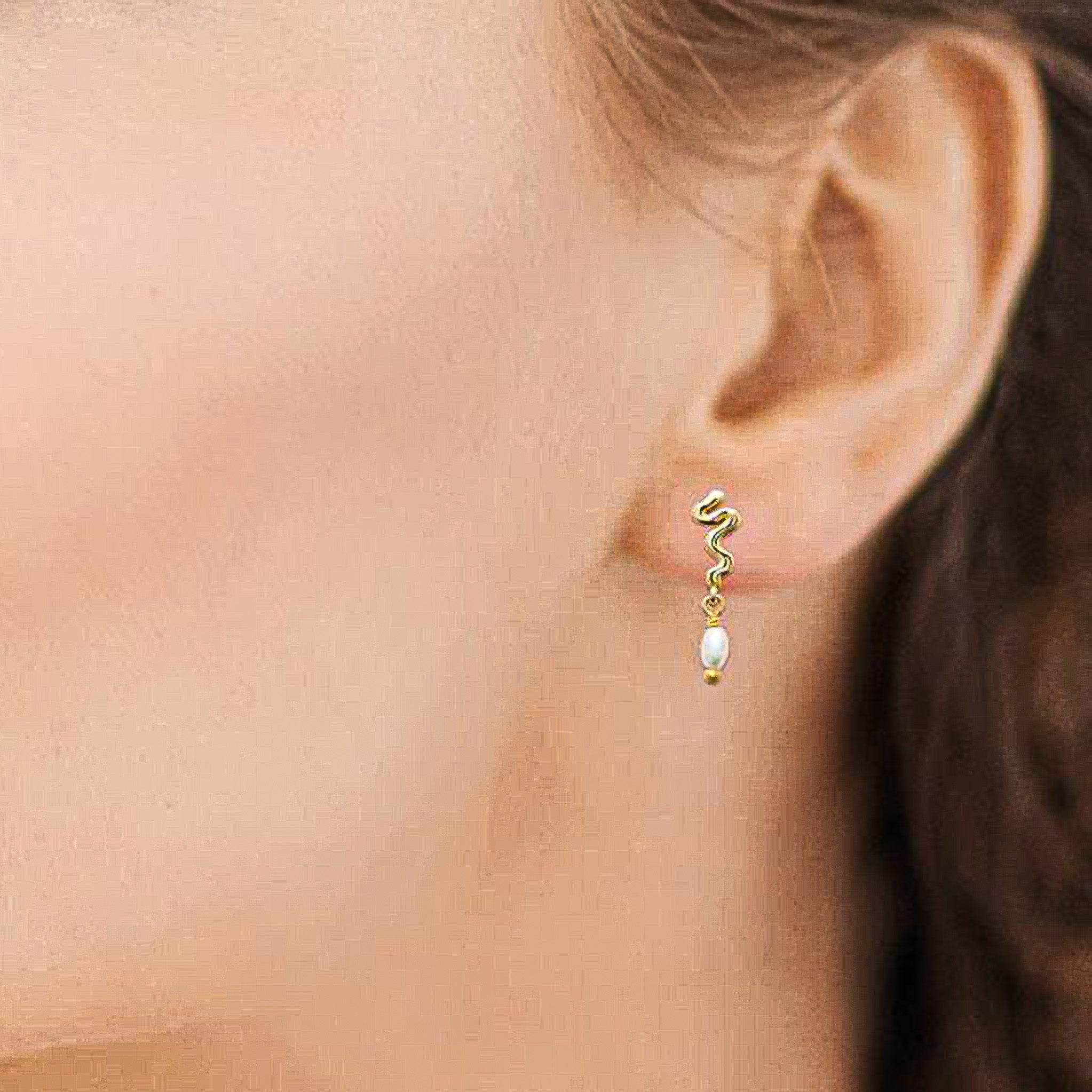 MKF Collection by Mia K. - Serpentine Tide Pearl Drops