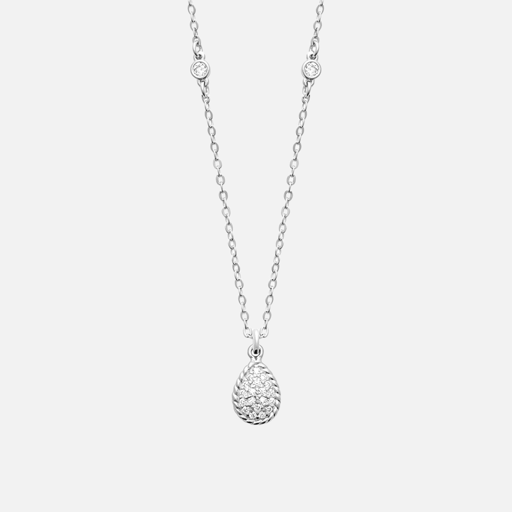 MKF Collection by Mia K. - Ethereal Frost Teardrop Necklace