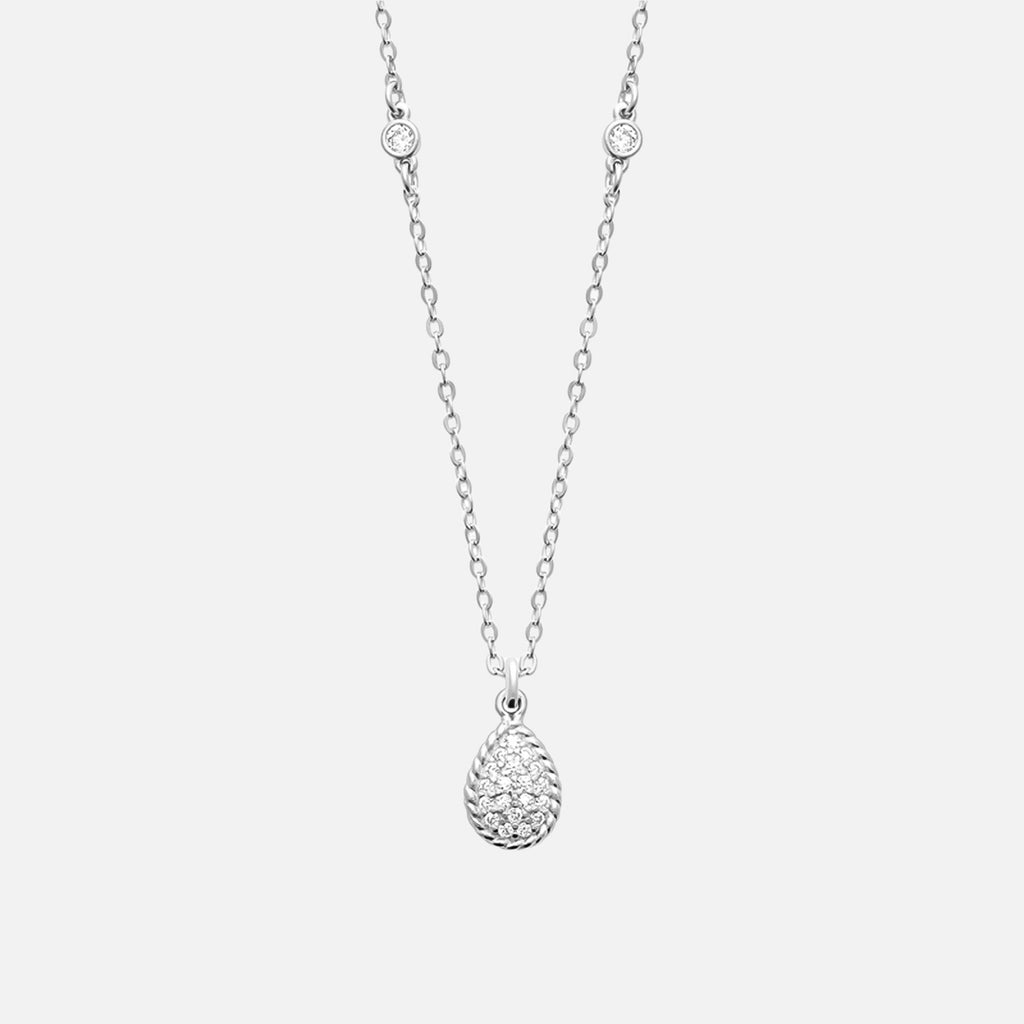 MKF Collection by Mia K. - Ethereal Frost Teardrop Necklace