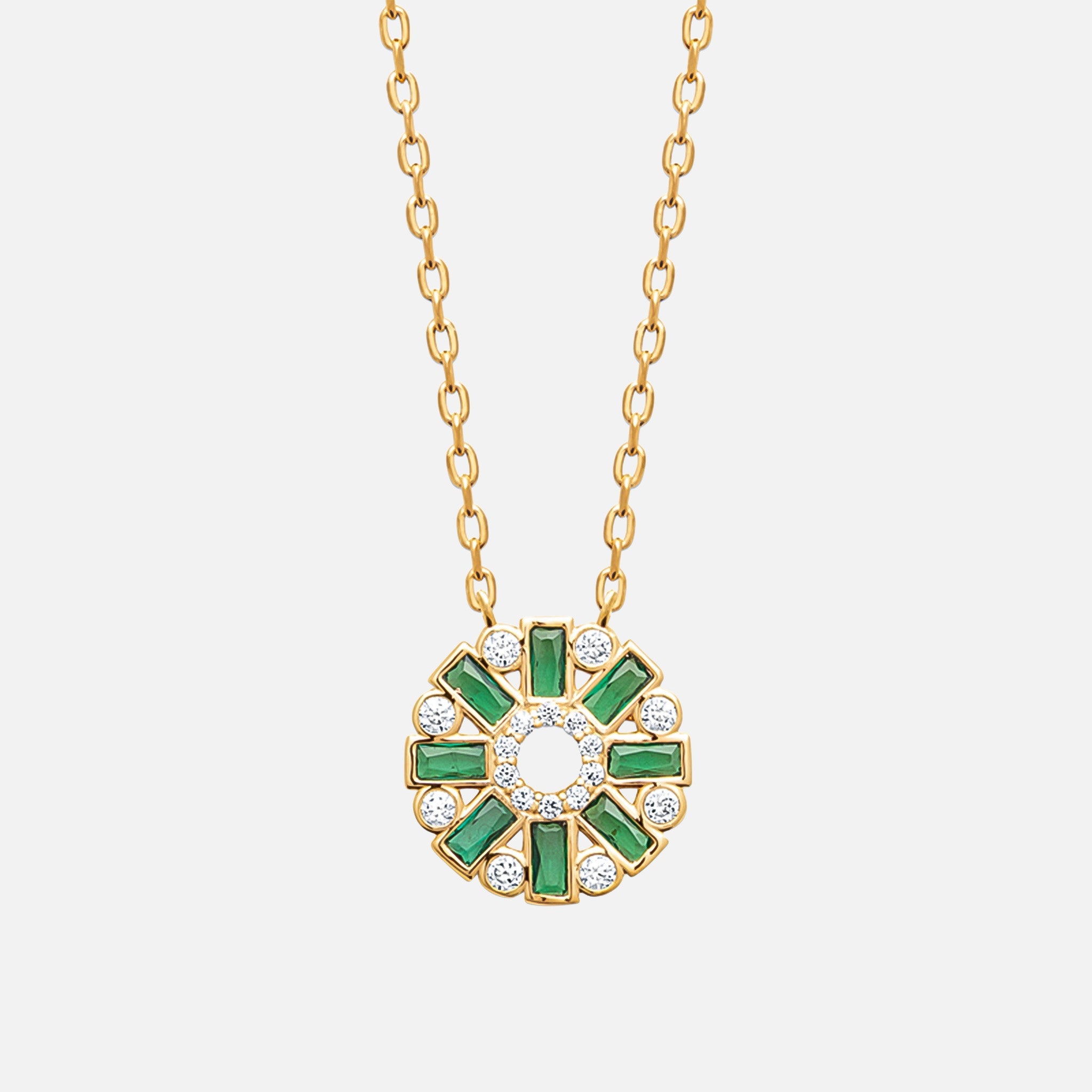 MKF Collection by Mia K. - Emerald Kaleidoscope Medallion