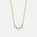 MKF Collection by Mia K. - Aquamarine Bloom Arc Necklace