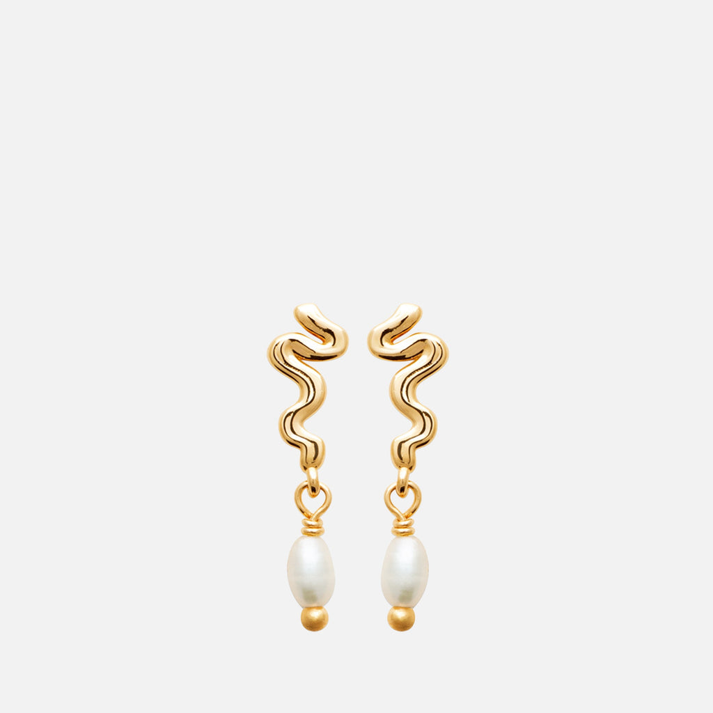 MKF Collection by Mia K. - Serpentine Tide Pearl Drops