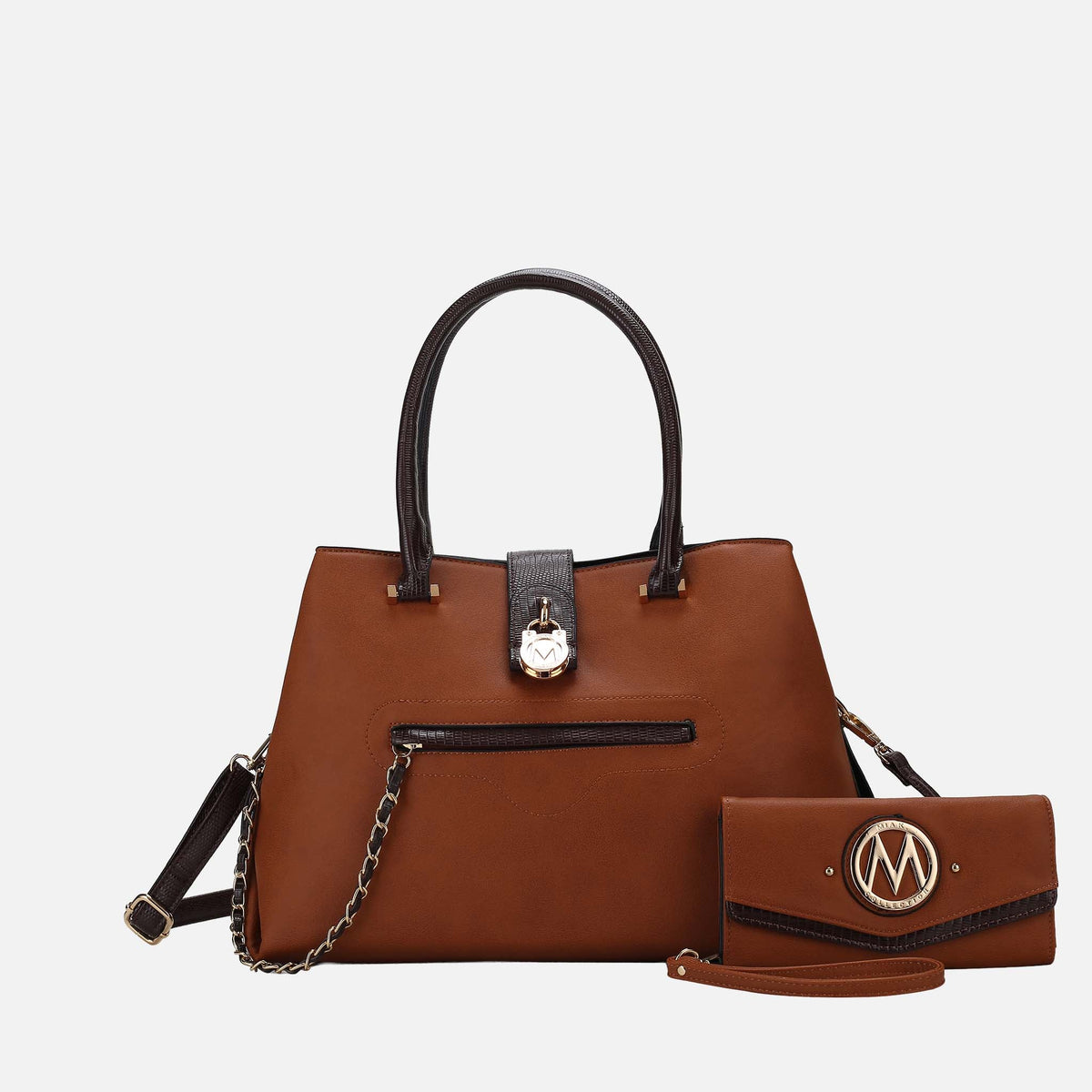 Edith Vegan Leather Women Tote Bag With wallet