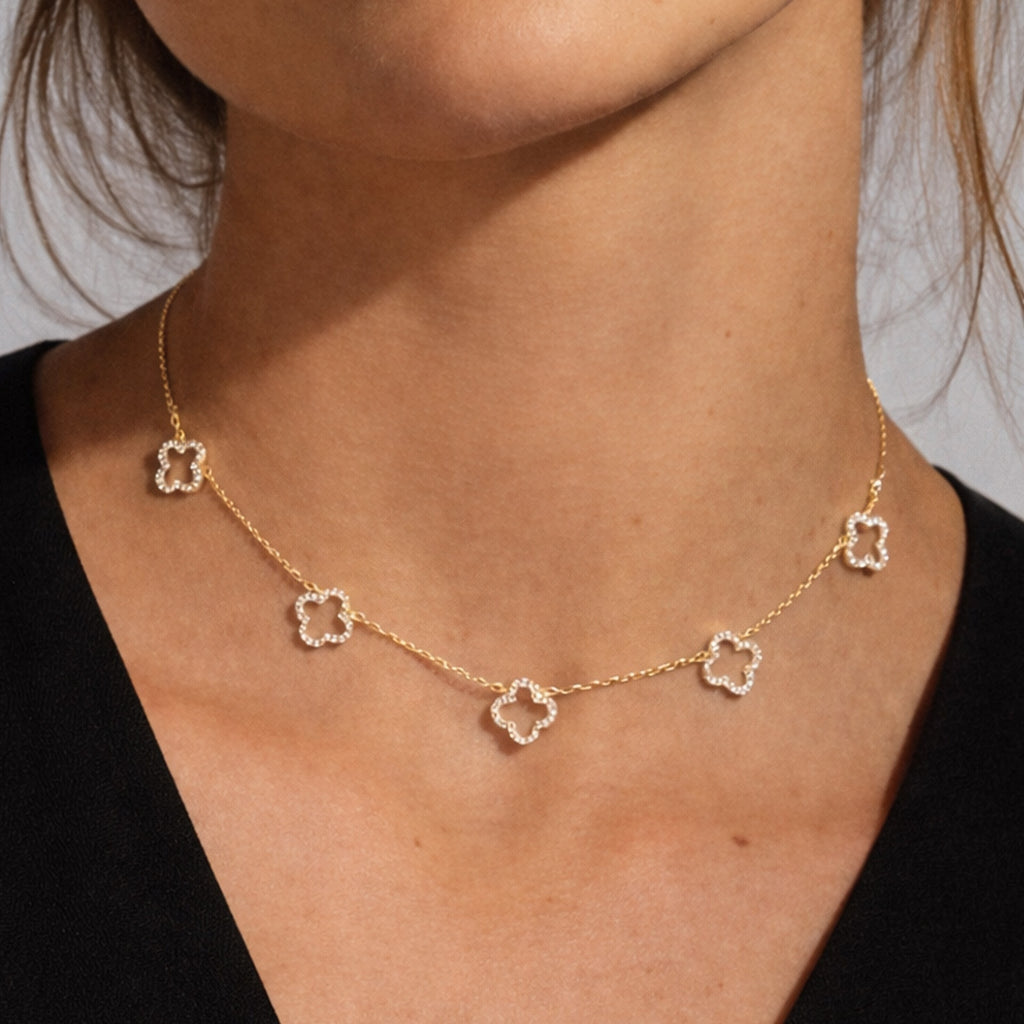 MKF Collection by Mia K. - V Clover Necklace