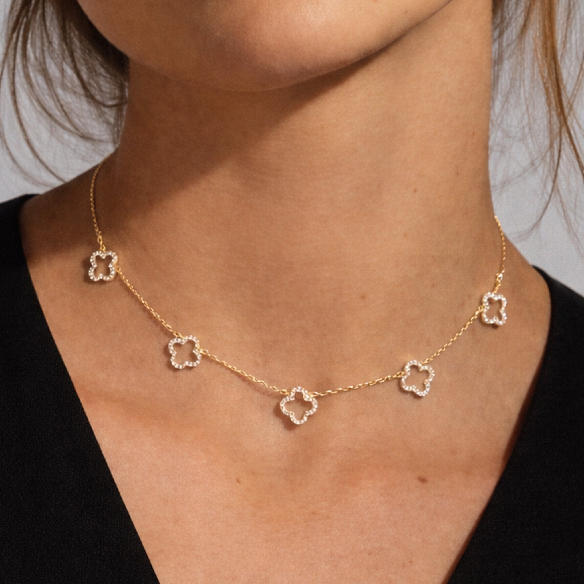 MKF Collection by Mia K. - V Clover Necklace