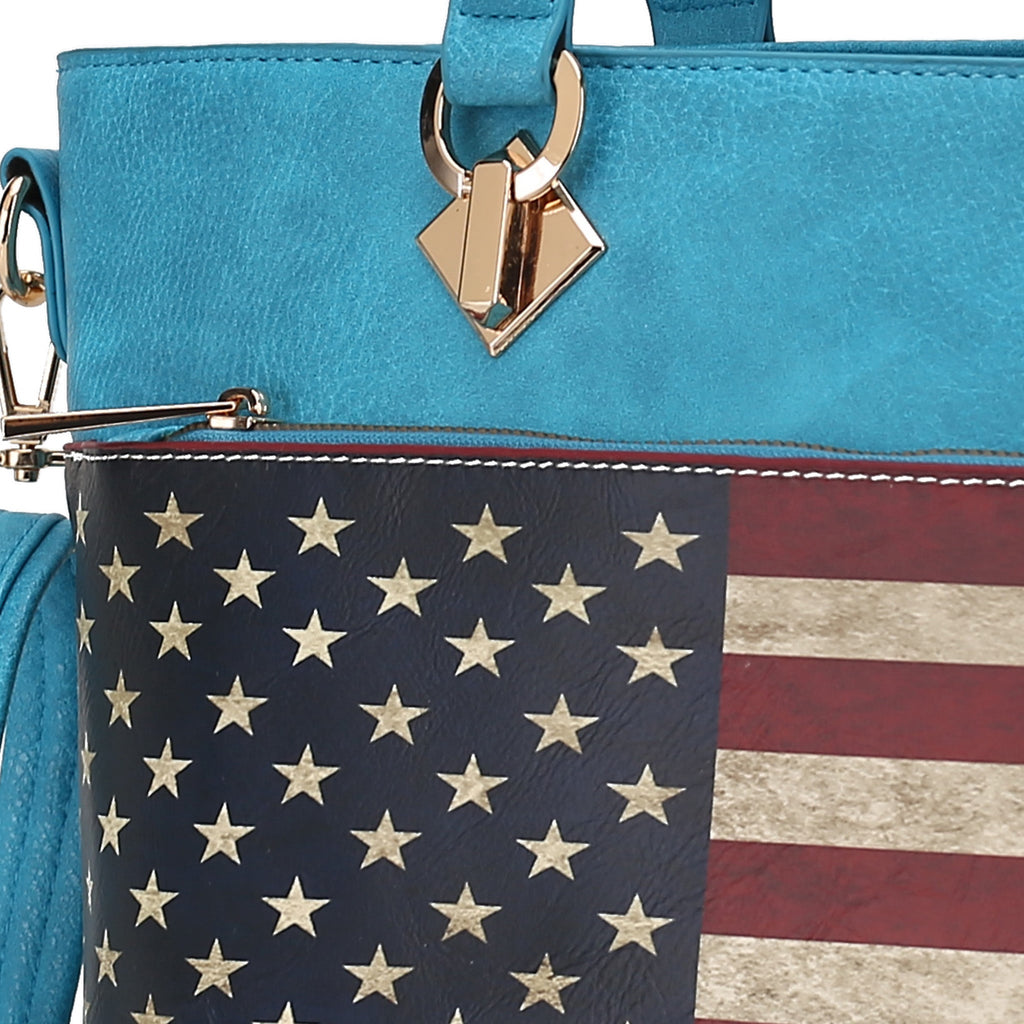MKF Collection by Mia K. - Lilian Printed Flag Tote Bag