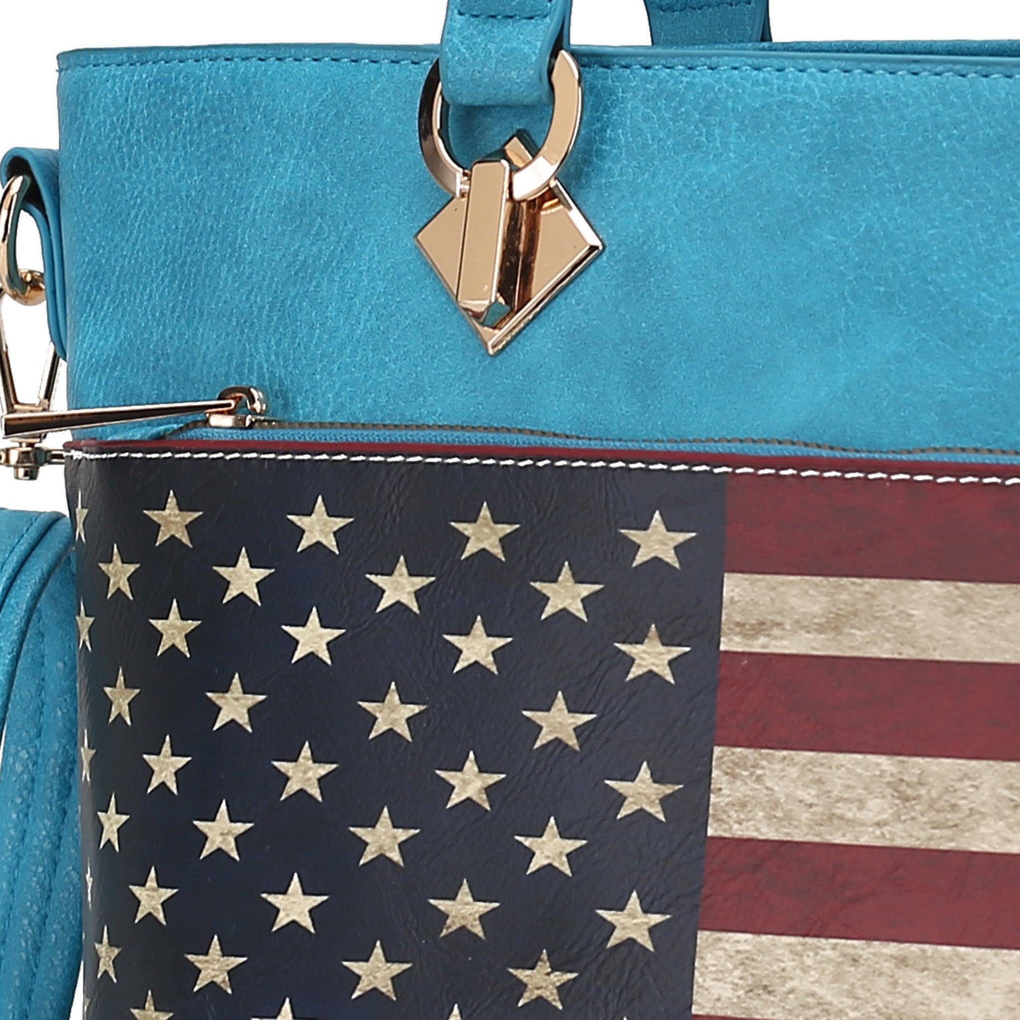 MKF Collection by Mia K. - Lilian Printed Flag Tote Bag
