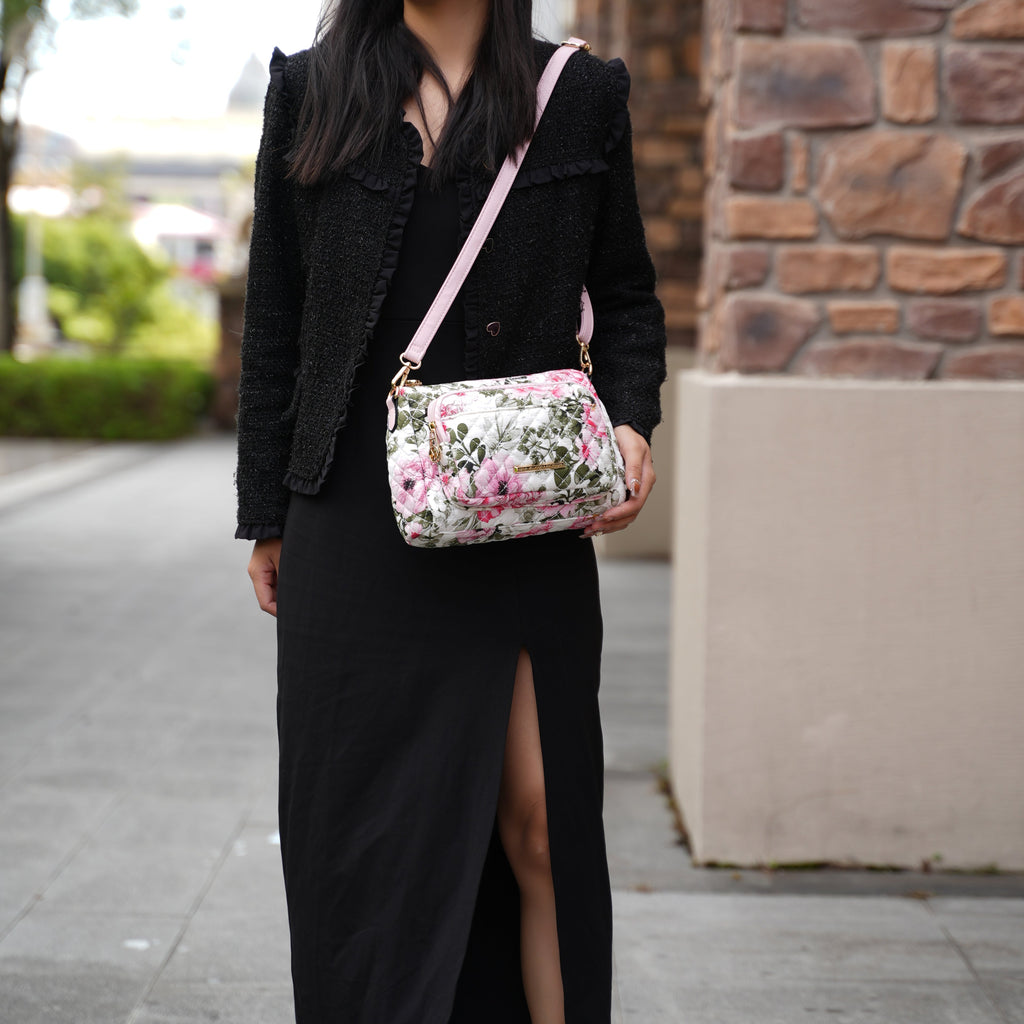 MKF Collection by Mia K. - Zoe Quilted Cotton Weekender and Crossbody Bag