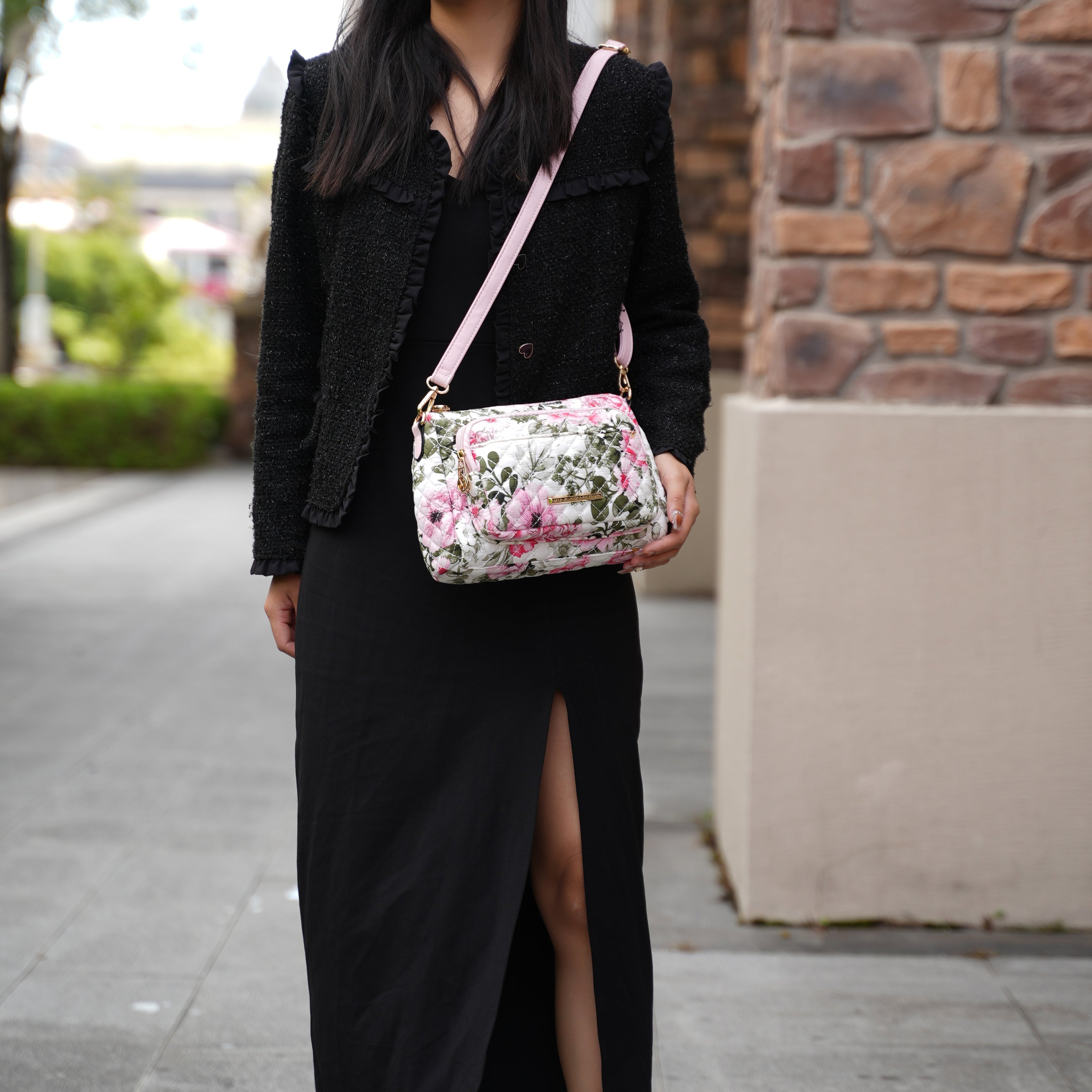 MKF Collection by Mia K. - Zoe Quilted Cotton Weekender and Crossbody Bag