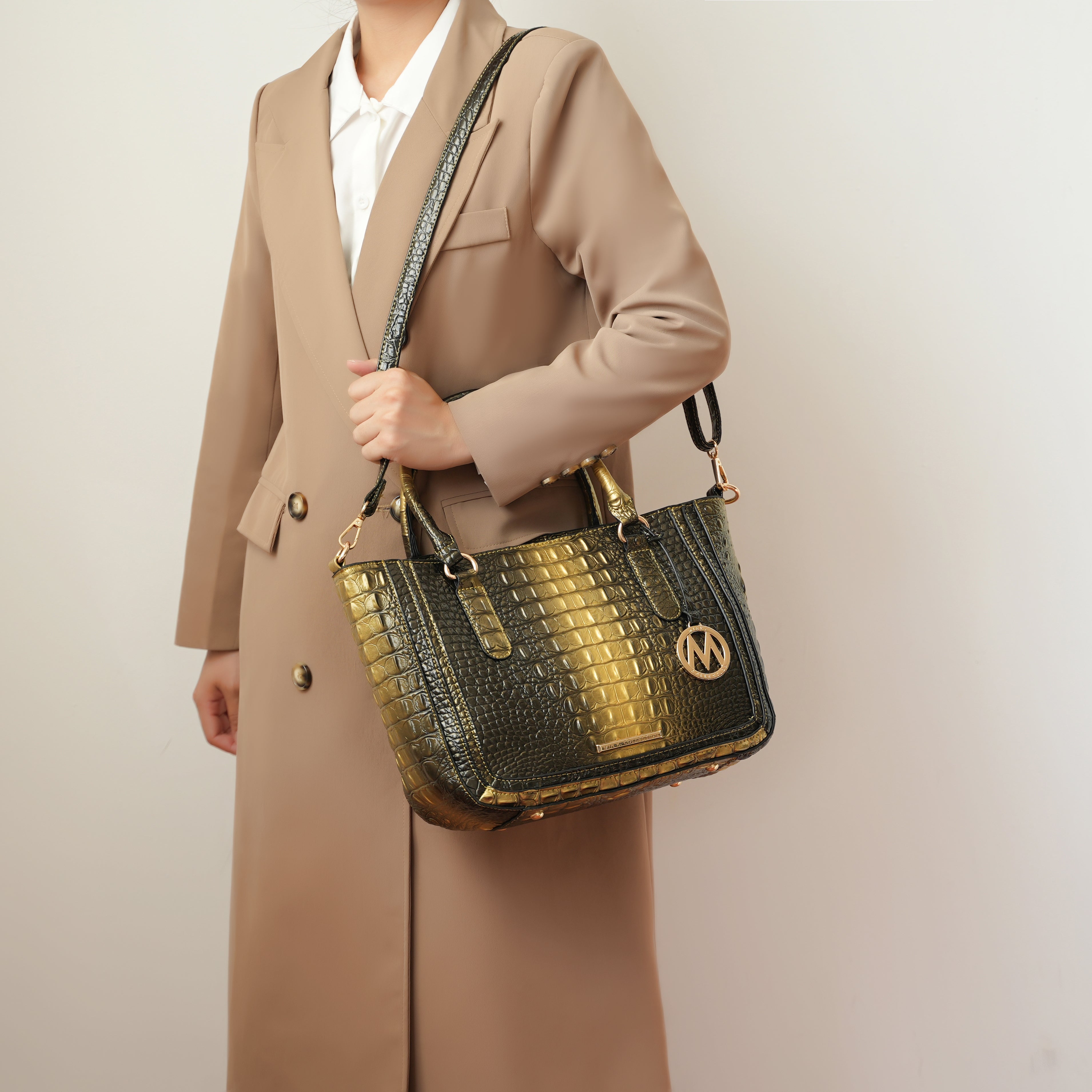MKF Collection by Mia K. - Bonnie Croc-Embossed Handbag and Set