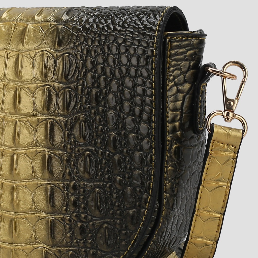 MKF Collection by Mia K. - Amalia Croc-Embossed Crossbody Bag